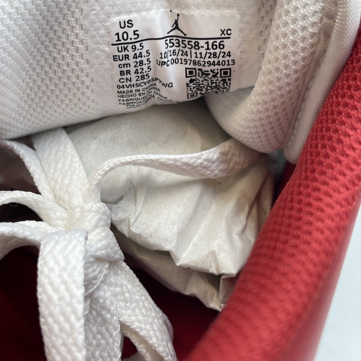 Size 10.5 - Air Jordan 1 Low New Beginnings Red White Leather (553558-166)