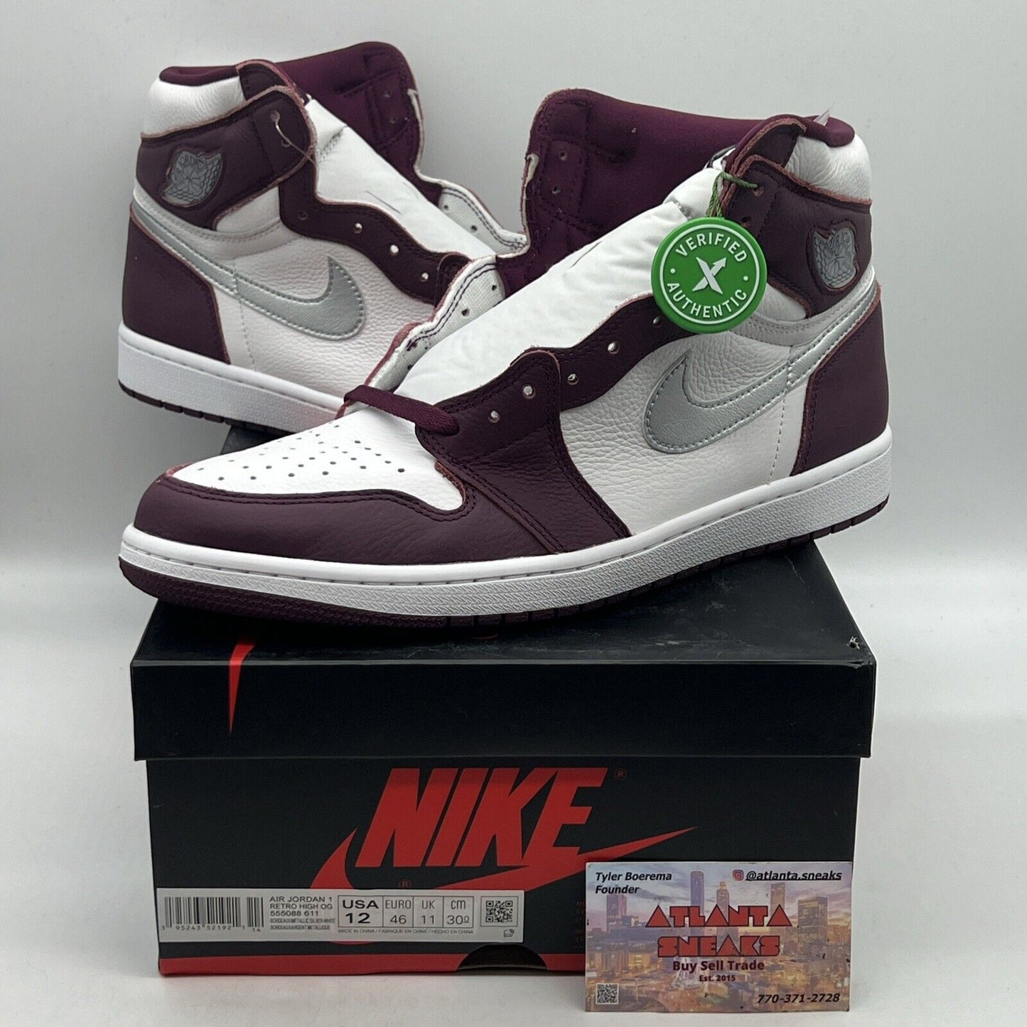 Size 12 - Jordan 1 Retro High OG Bordeaux Brand New Og All