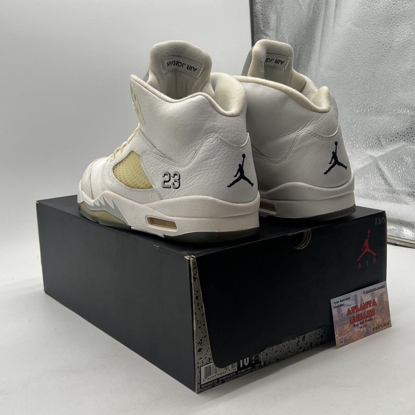 Size 10 - Air Jordan 5 Retro 2015 Metallic White (136027-130)