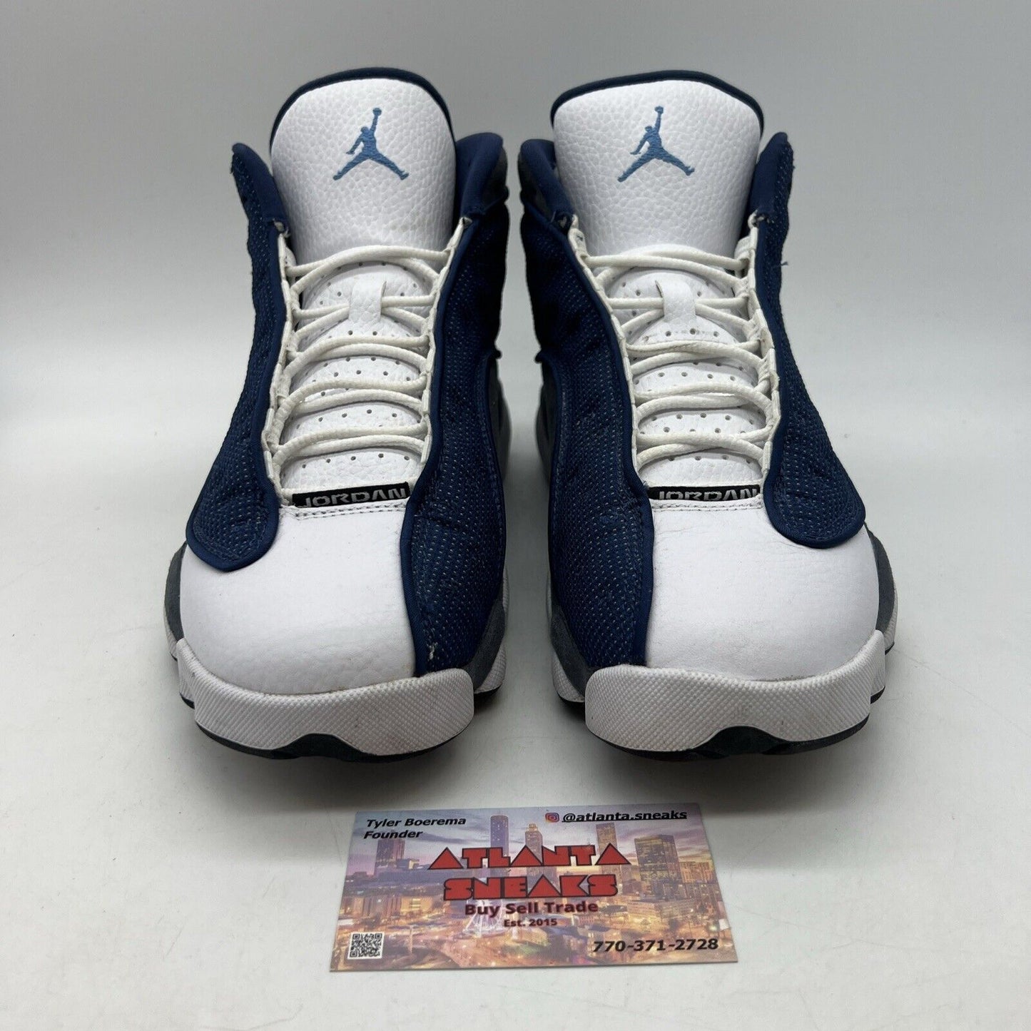 Size 8 - Jordan 13 Retro Mid Flint White Leather Blue Grey (414571-404)
