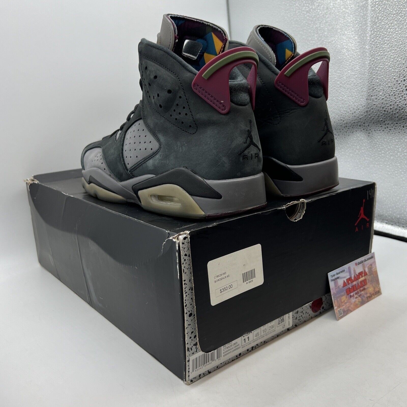 Size 11 - Jordan 6 Bordeaux Grey Black Suede Leather (CT8529-063)