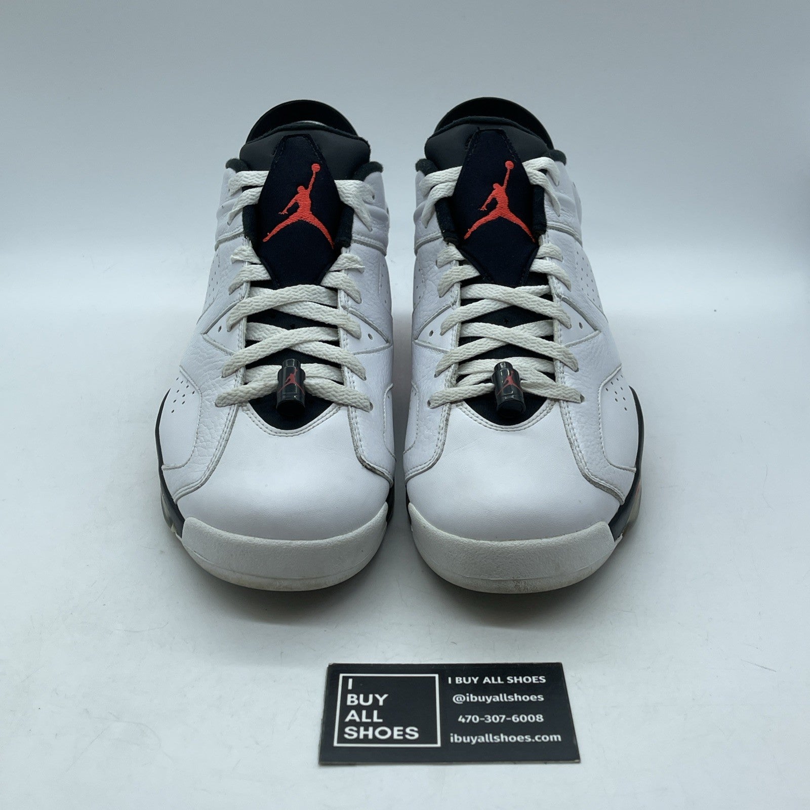 Size 11 - Air Jordan 6 Low White Infrared Black Suede Leather (304401-123)