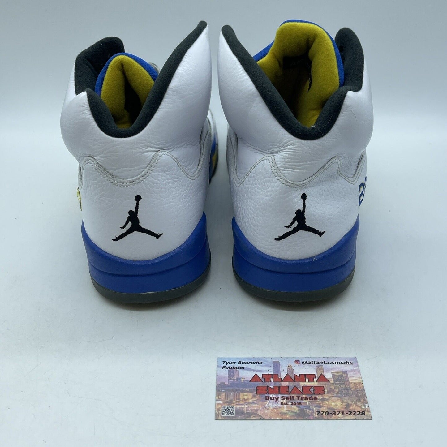 Size 13 - Air Jordan 5 Retro 2013 Laney Yellow Blue White Leather (136027-189)