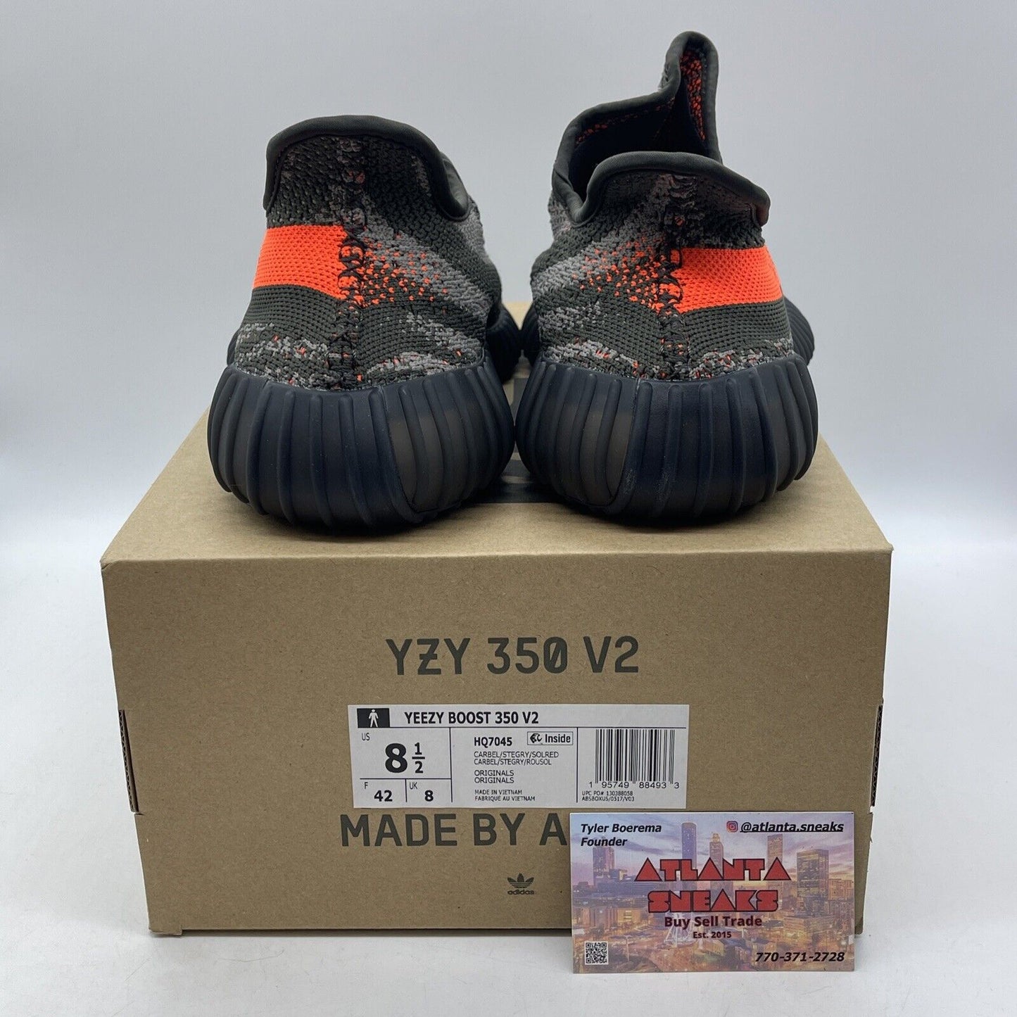 Size 8.5 - adidas Yeezy Boost 350 V2 Low Carbon Beluga Green Black (HQ7045)