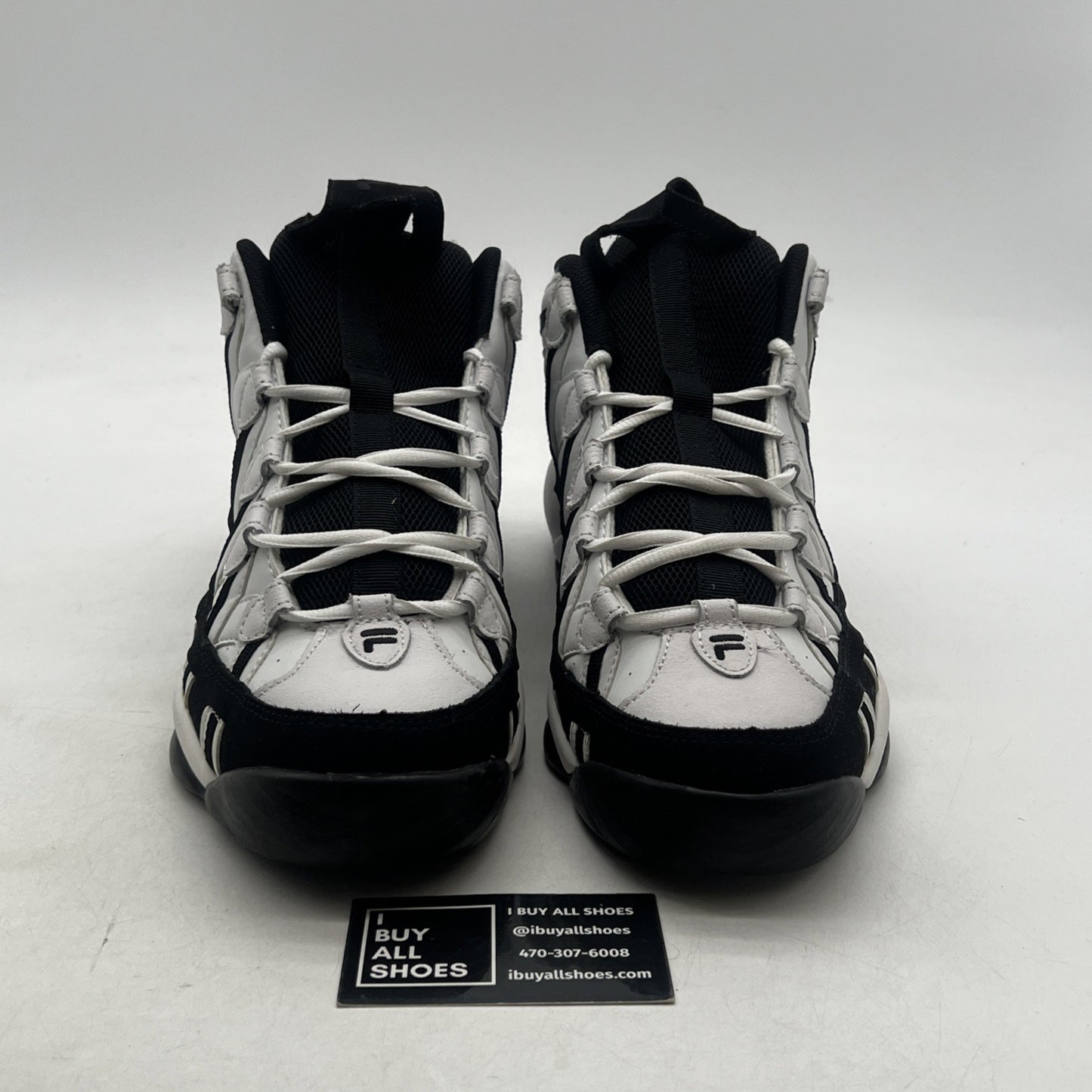 Size 11.5 - FILA SPAGHETTI WHITE BLACK BROOKLYN NETS (1VB90032-110)