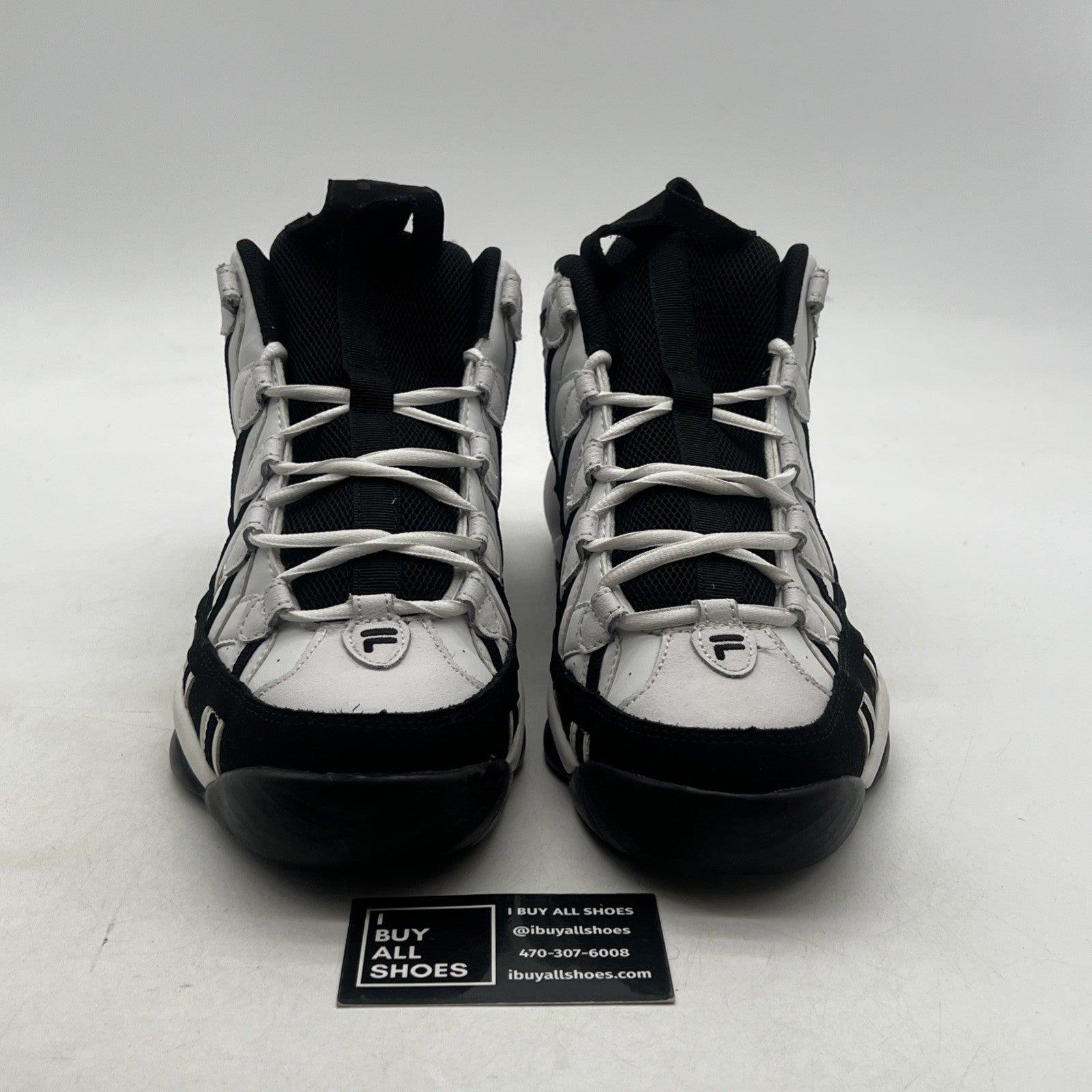 Size 11.5 - FILA SPAGHETTI WHITE BLACK BROOKLYN NETS (1VB90032-110)