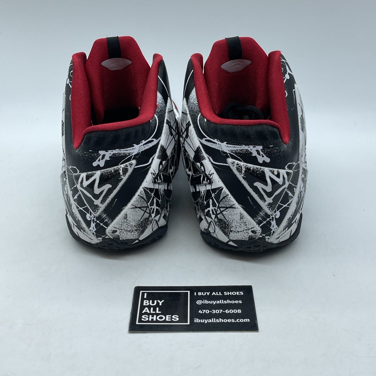 Size 9.5 - Nike LeBron 11 Graffiti Black White Red (616175-100)