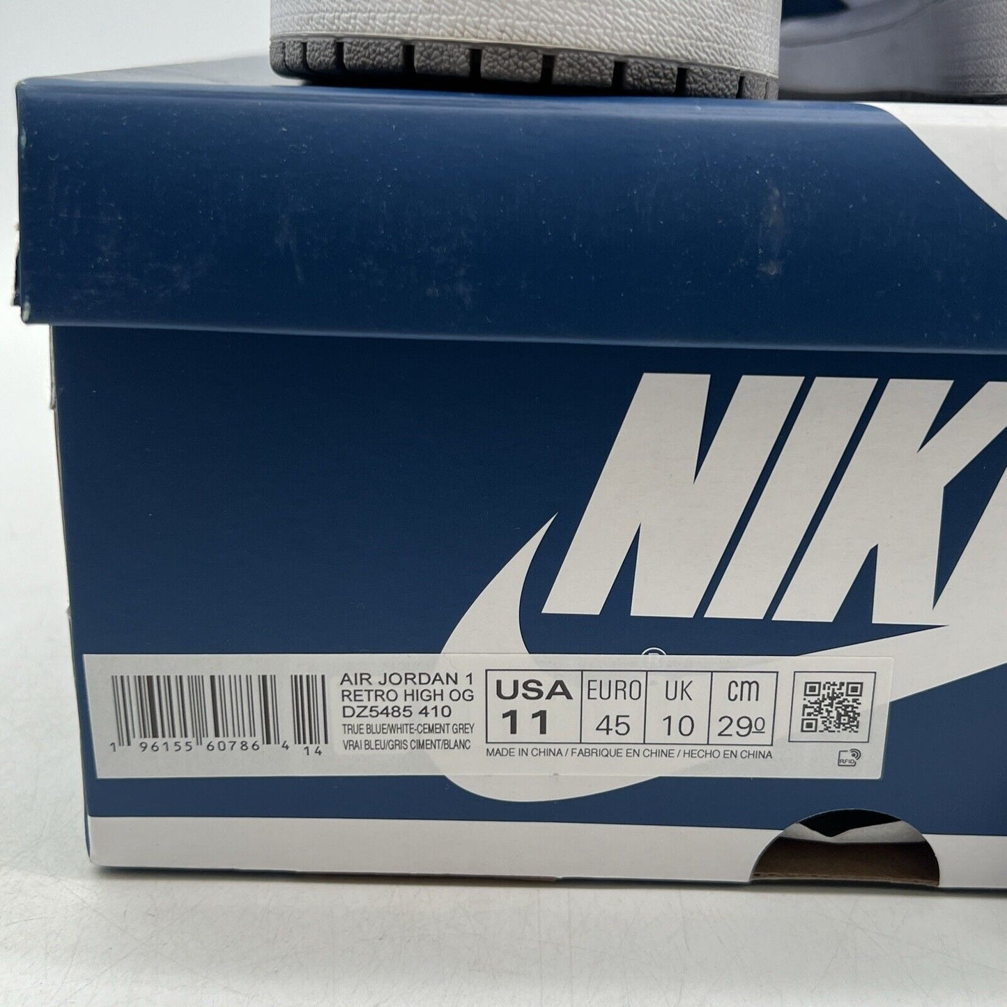 Size 11 - Jordan 1 Retro OG High True Blue White Grey (DZ5485-410)