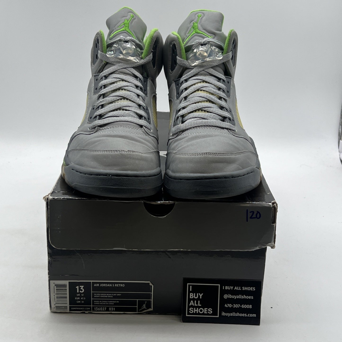 Size 13 - Air Jordan 5 Retro 2006 Green Bean (136027-031)