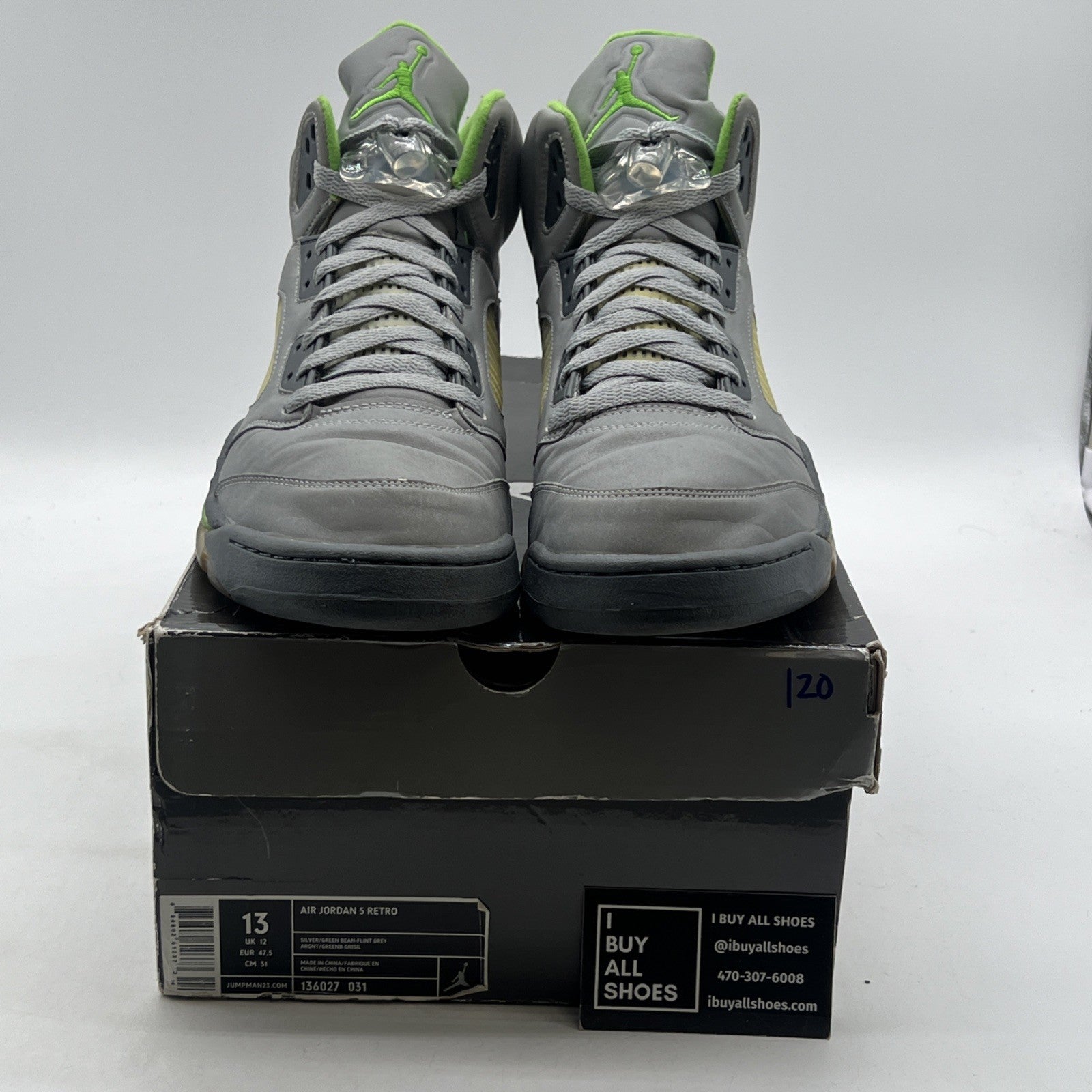 Size 13 - Air Jordan 5 Retro 2006 Green Bean (136027-031)