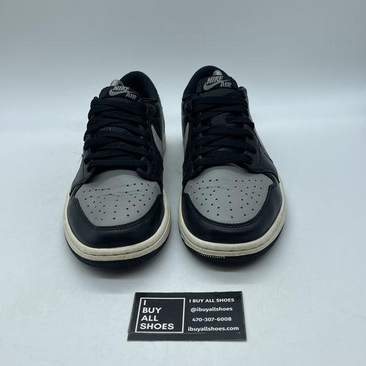 Size 9.5 - Air Jordan 1 Retro OG 2015 Low Shadow Grey Black Leather (705329-003)