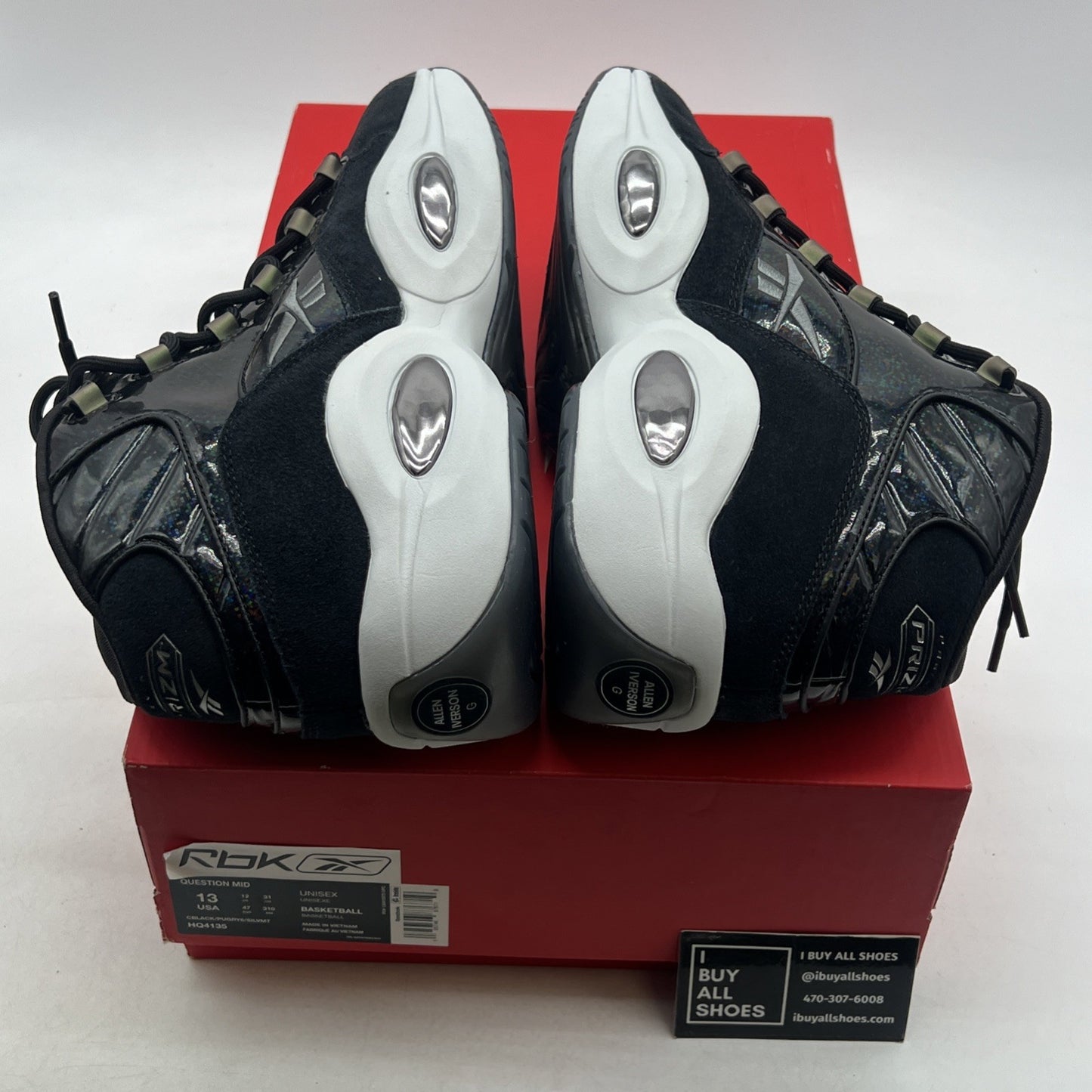 Size 13 - Reebok Panini x Question Mid Black Pulsar Prizm (HQ4135)