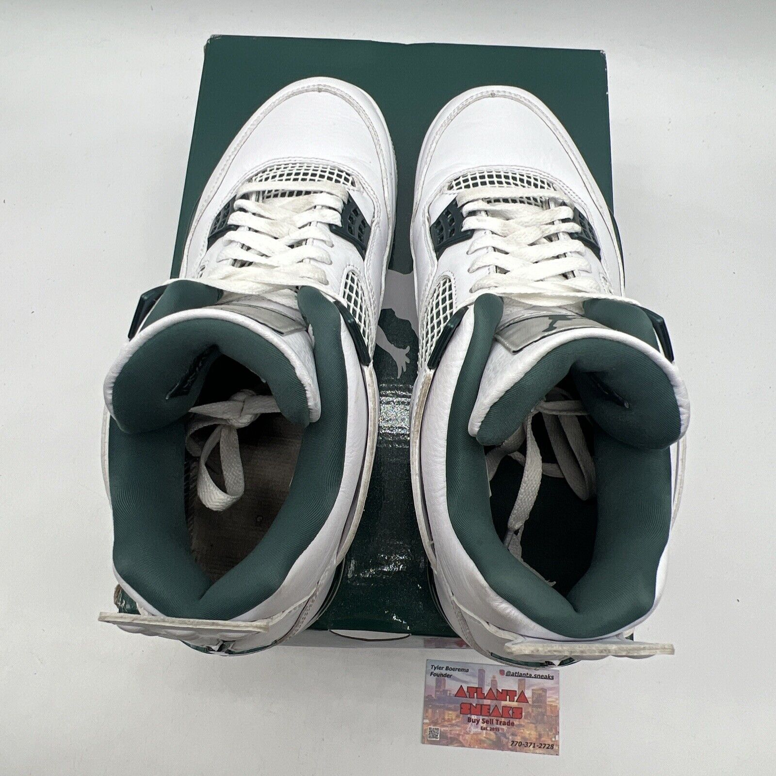 Size 10.5 - Air Jordan 4 Retro Oxidized Green White Leather (FQ8138-103)