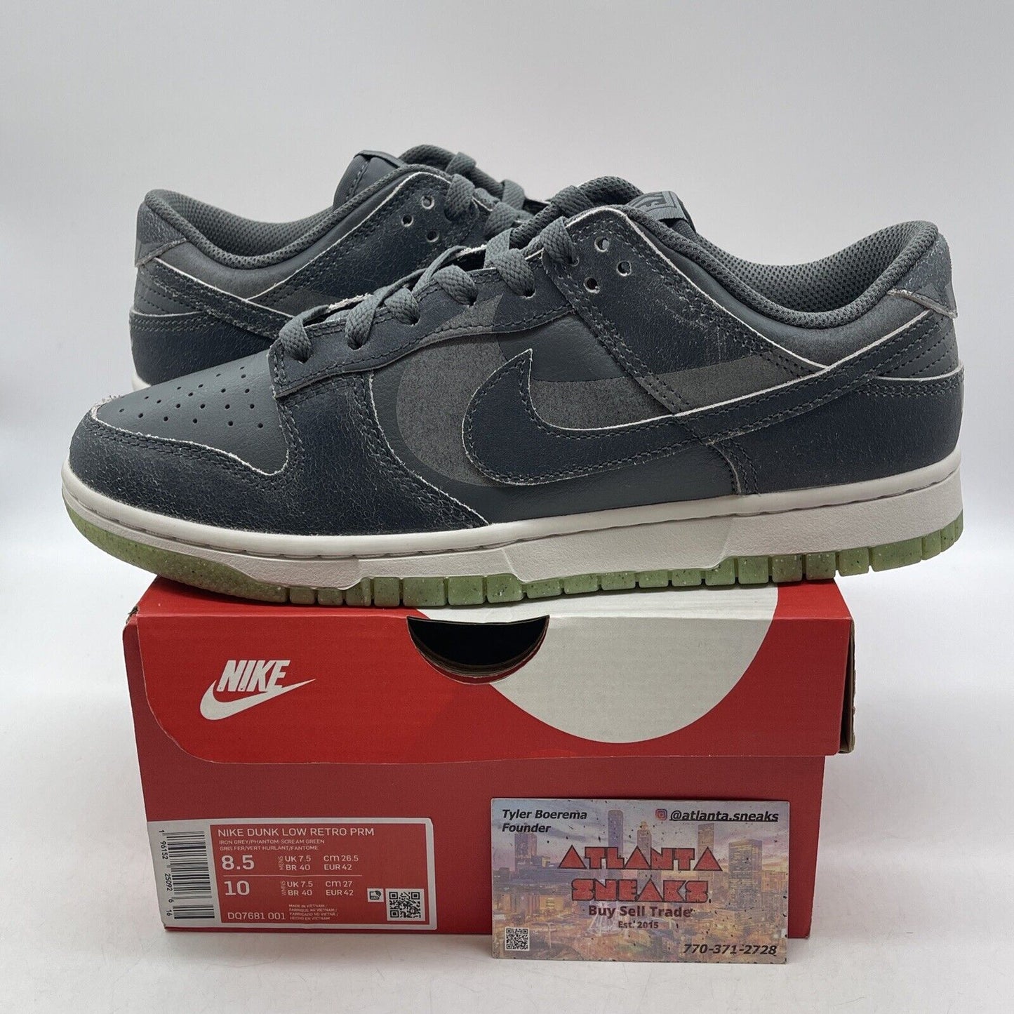 Size 8.5 - Nike Dunk SE Low Halloween - Cauldron Grey Green White (DQ7681-001)