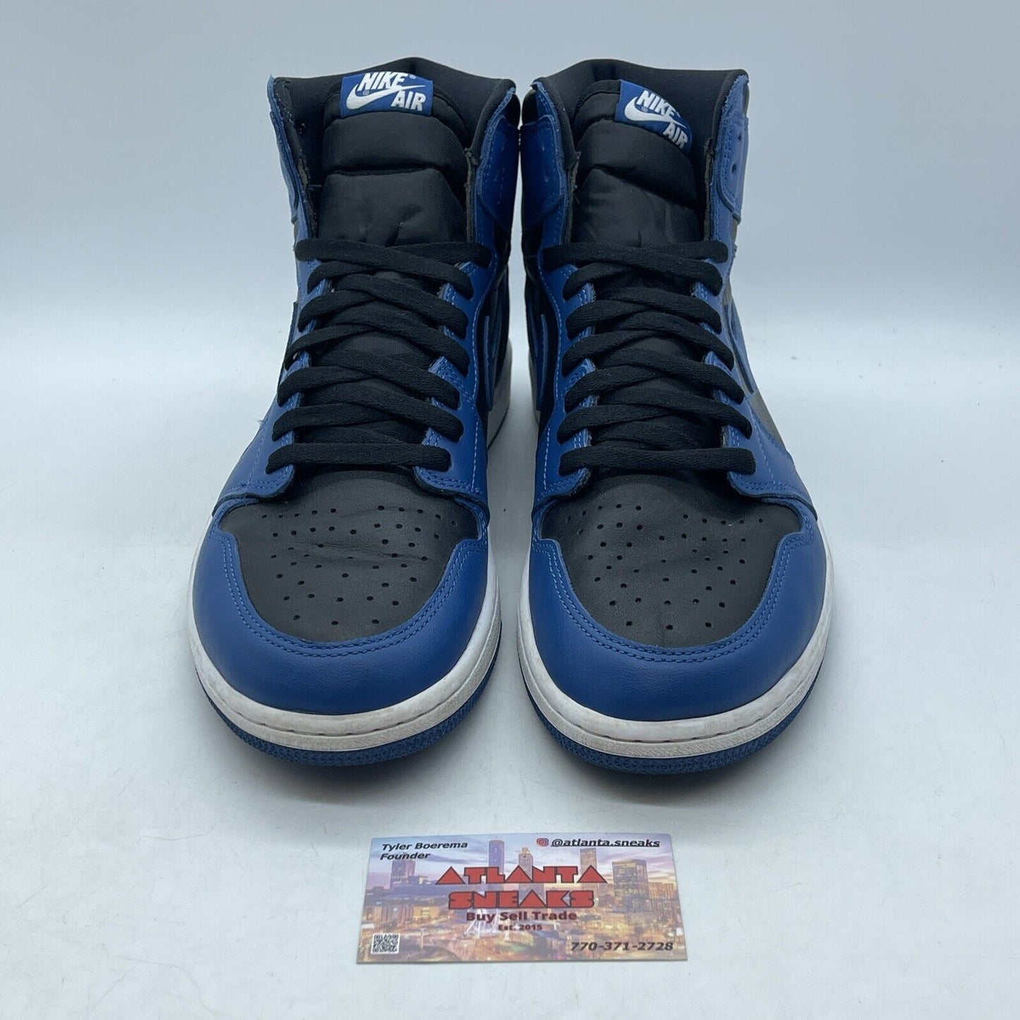 Size 12 - Jordan 1 Retro OG High Dark Marina Blue Black White (555088-404)