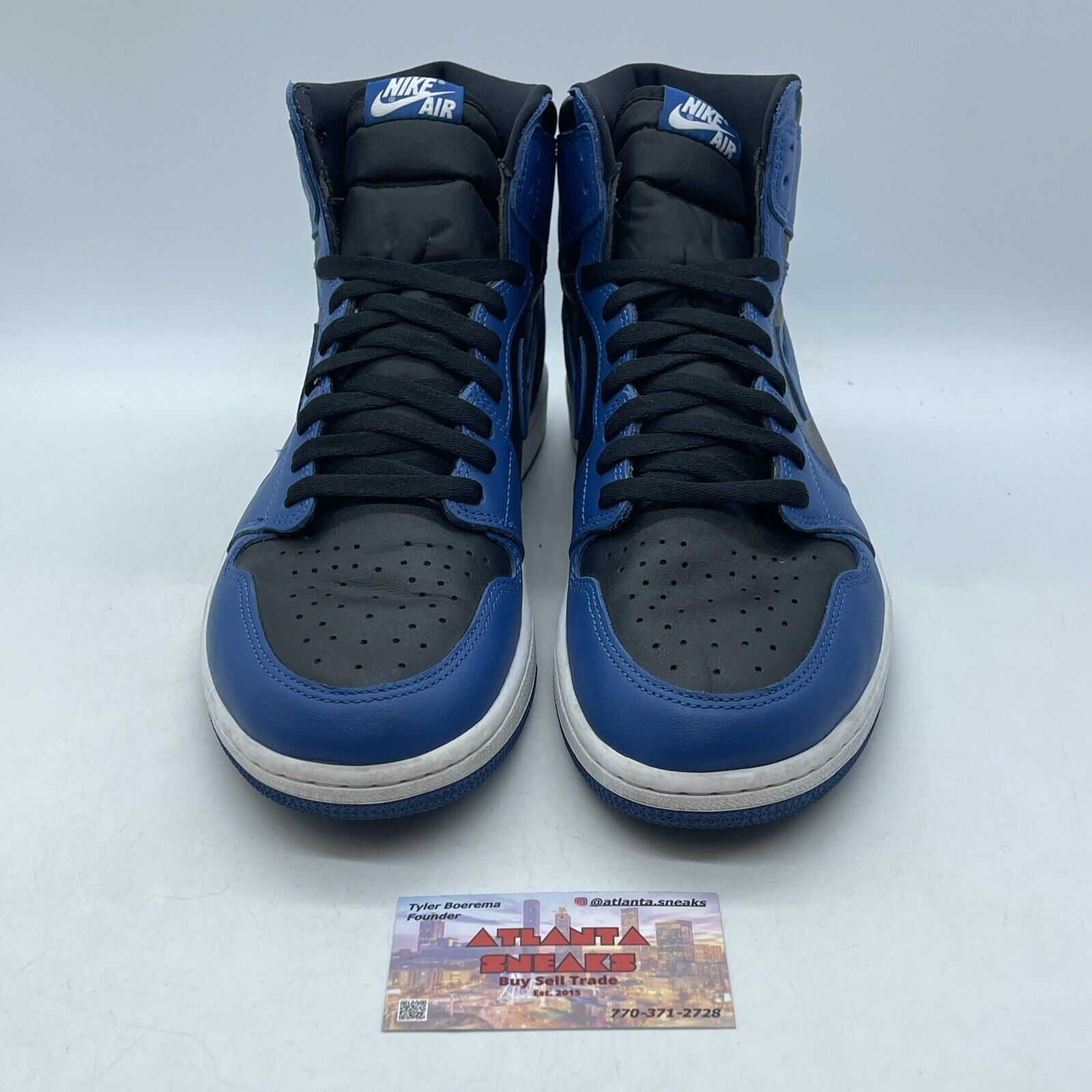 Size 12 - Jordan 1 Retro OG High Dark Marina Blue Black White (555088-404)