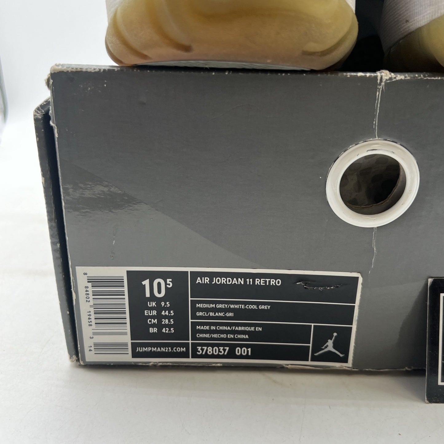 Size 10.5 - Air Jordan 11 Retro 2010 Cool Grey (378037-001)