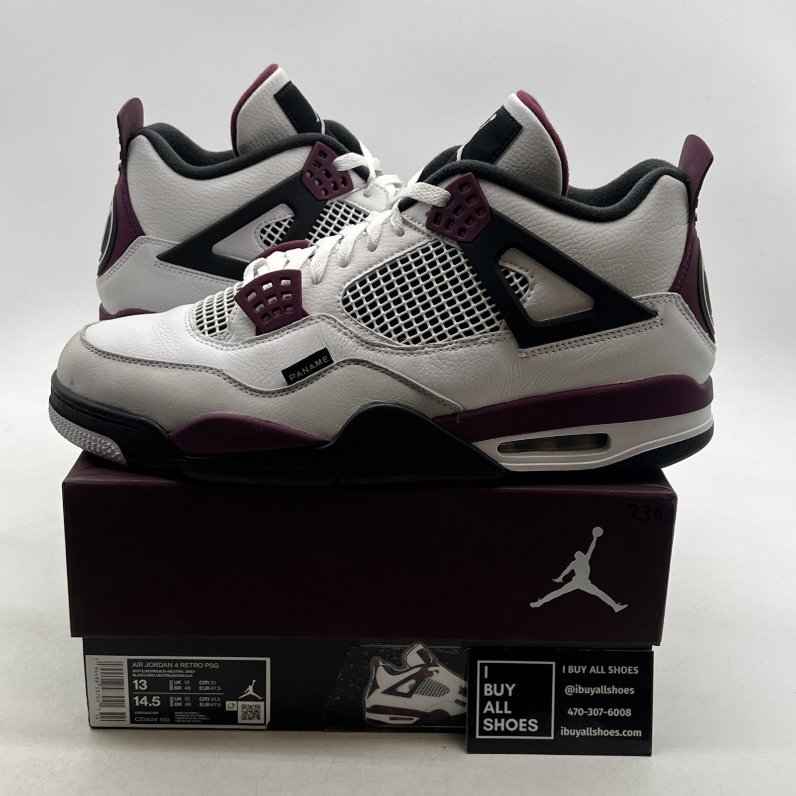 Size 13 - Air Jordan 4 Retro x Paris Saint-Germain Bordeaux 2020 (CZ5624-100)