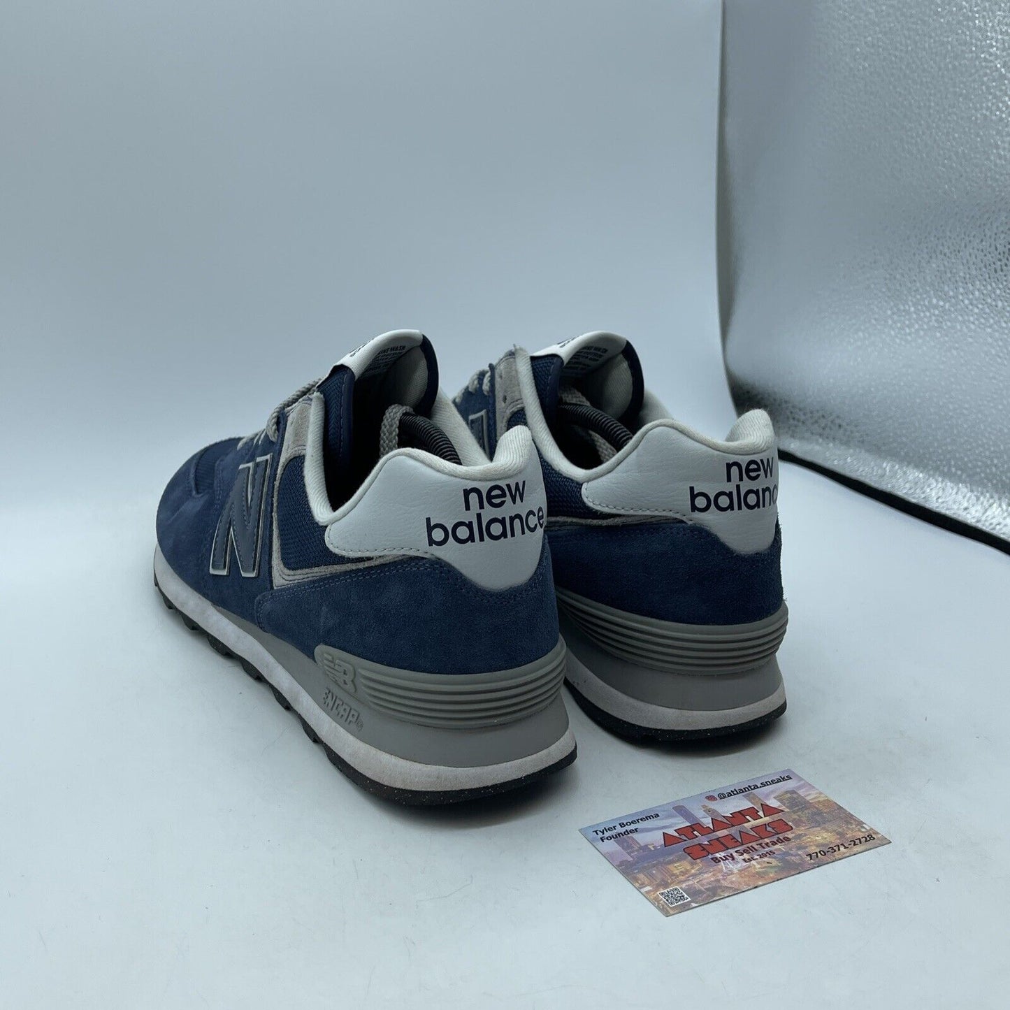 Size 12 - New Balance 574 Core Pack - Navy Blue Grey. Suede Leather (ML574EVN)