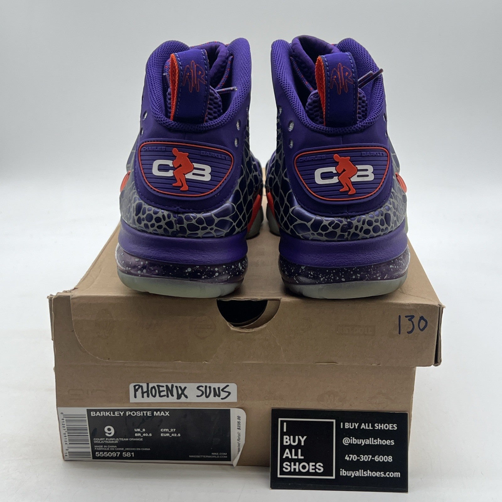 Size 9 - Nike Barkley Posite Max Phoenix Suns (555097-581)