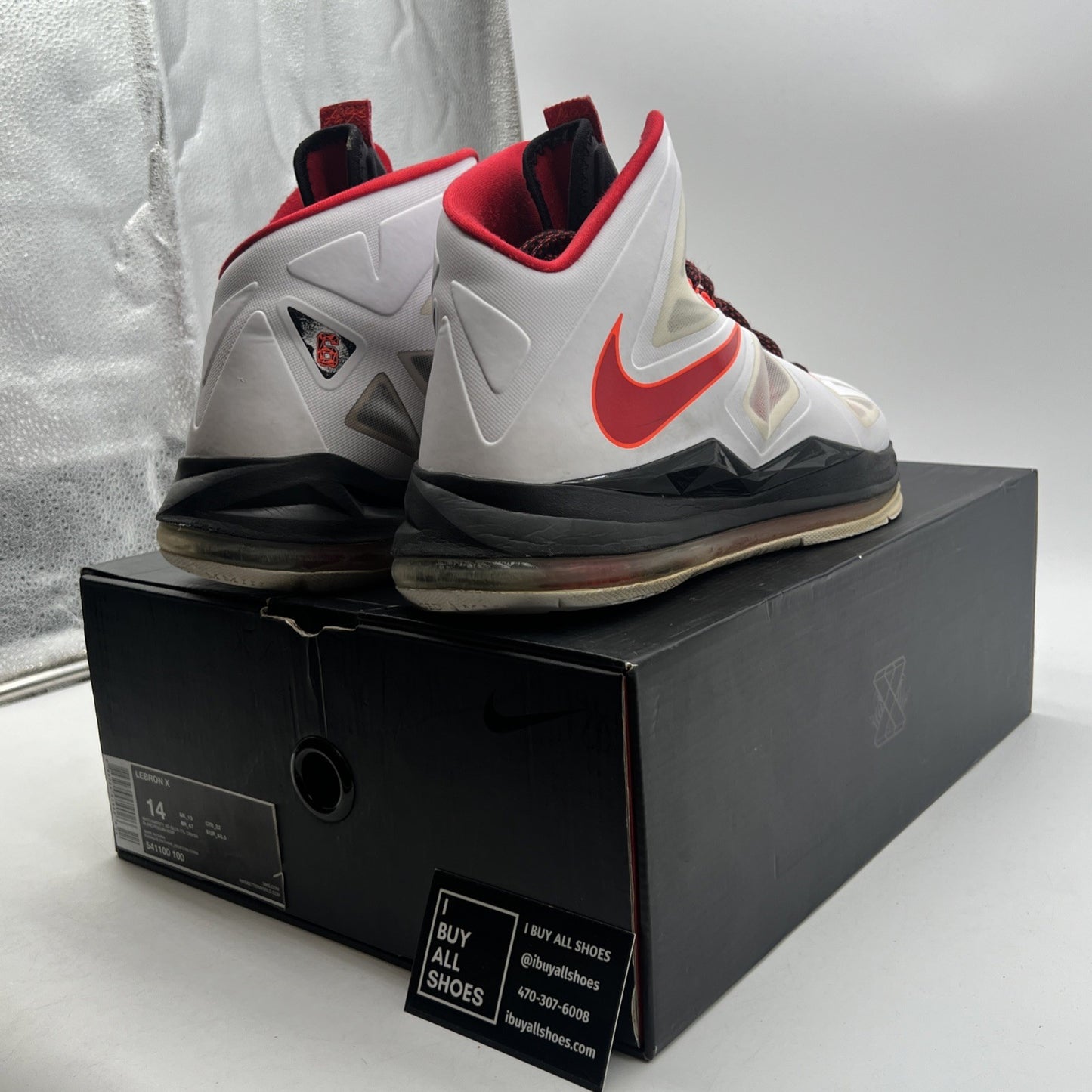 Size 14 - Nike LeBron 10 Heat Home (541100-100)