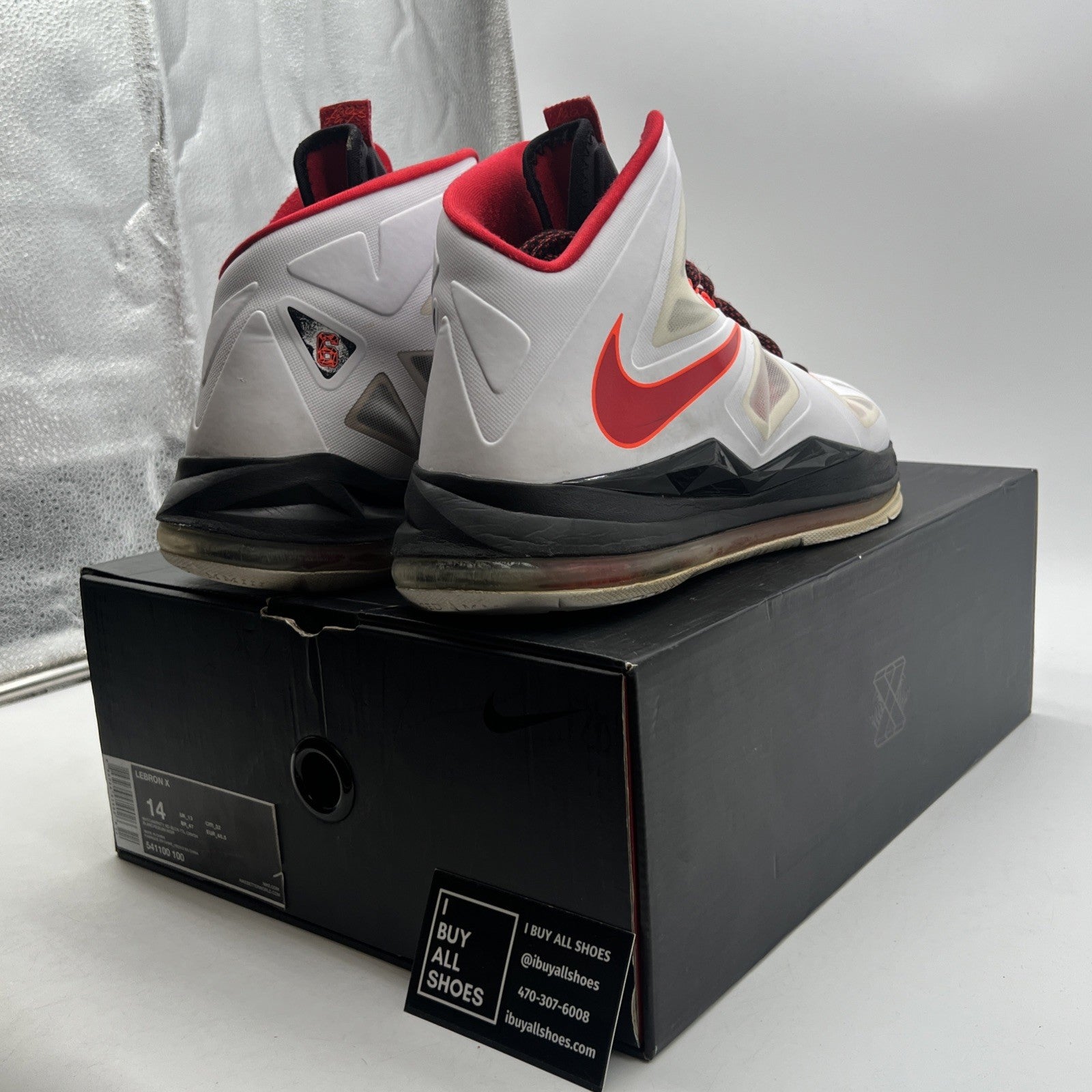 Size 14 - Nike LeBron 10 Heat Home (541100-100)