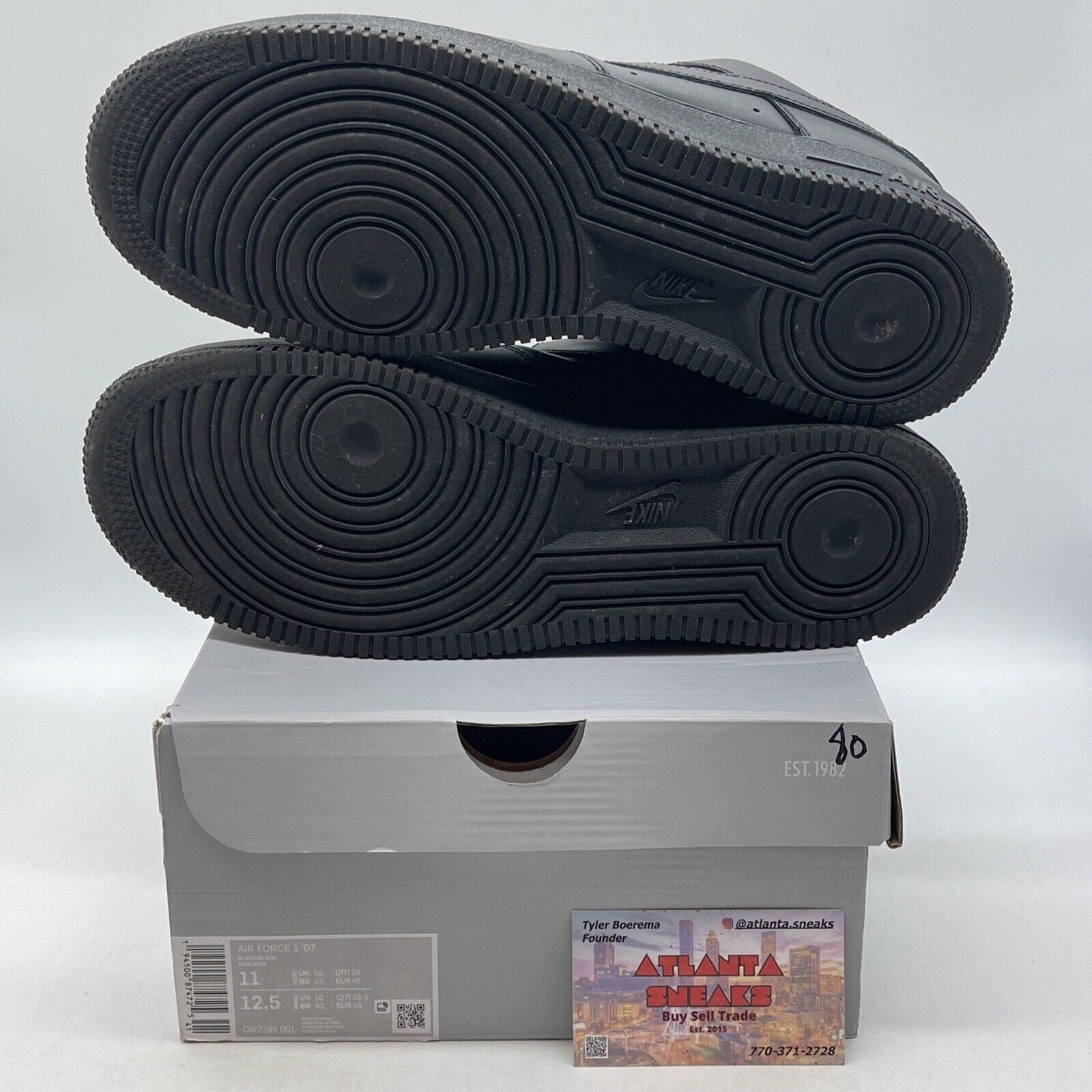Size 11 - Nike Air Force 1 '07 Low Triple Black Leather (CW2288-001)