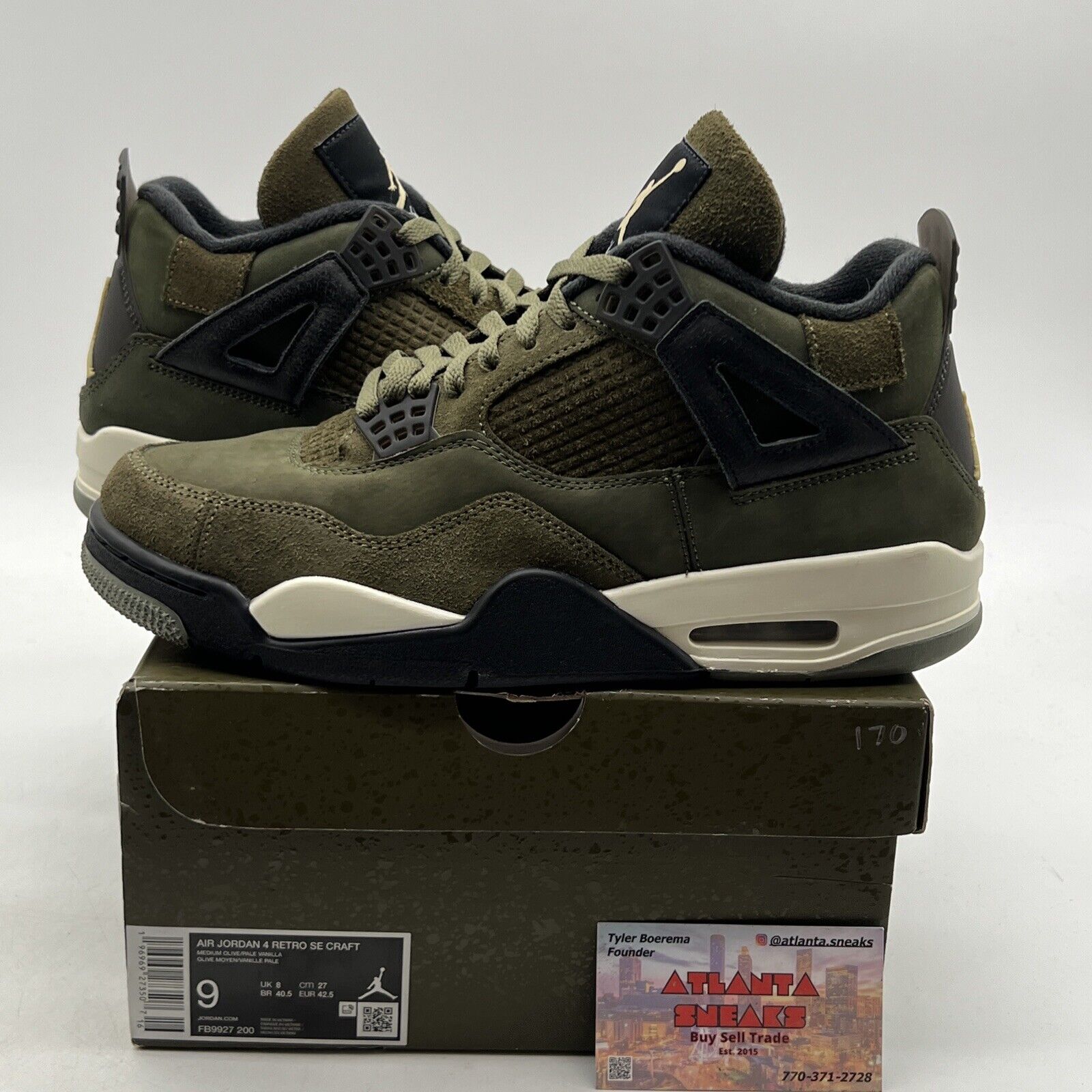 Size 9 - Jordan 4 SE Retro Low Craft - Olive (FB9927-200)