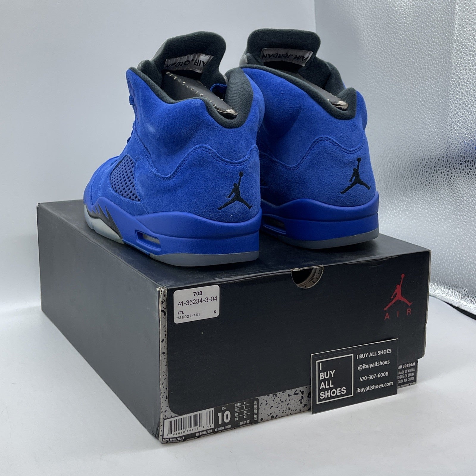 Size 10 - Air Jordan 5 Retro Blue Suede (136027-401)