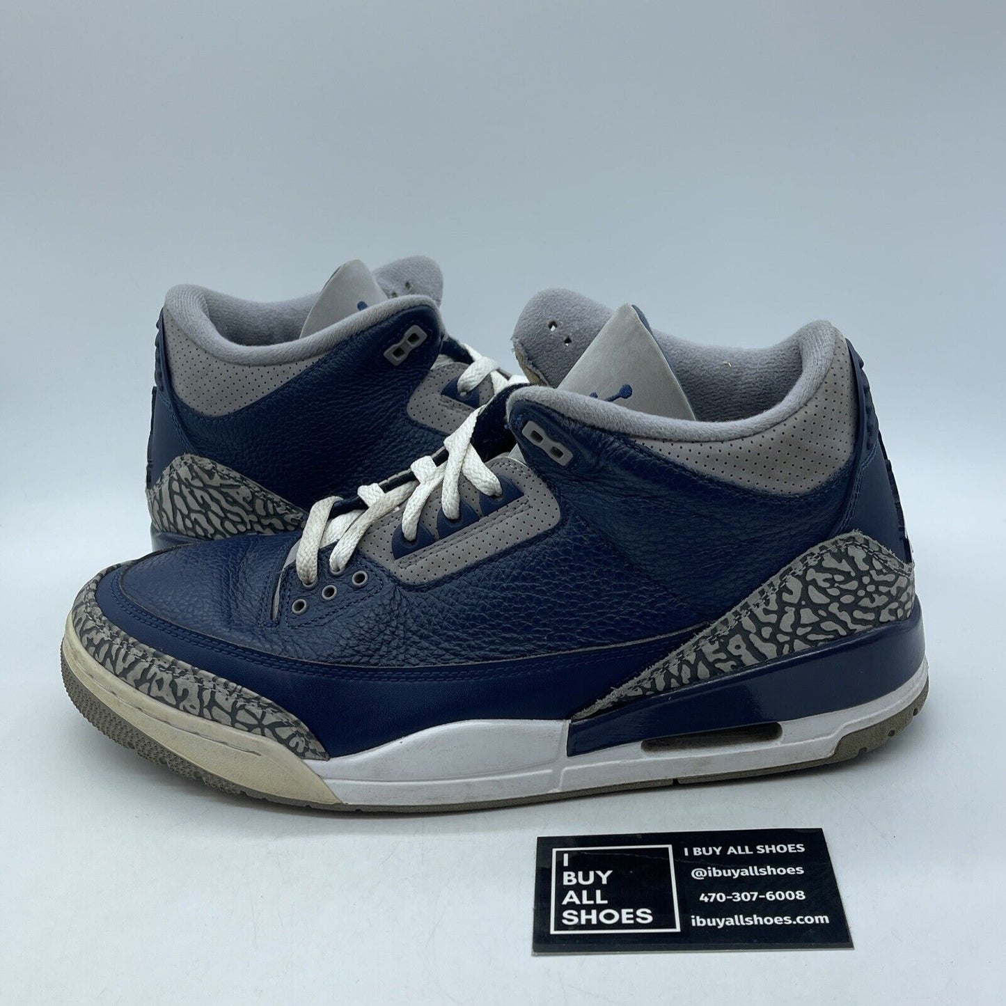 Size 11.5 - Jordan 3 Retro Blue White Grey Suede Leather (CT8532-401)