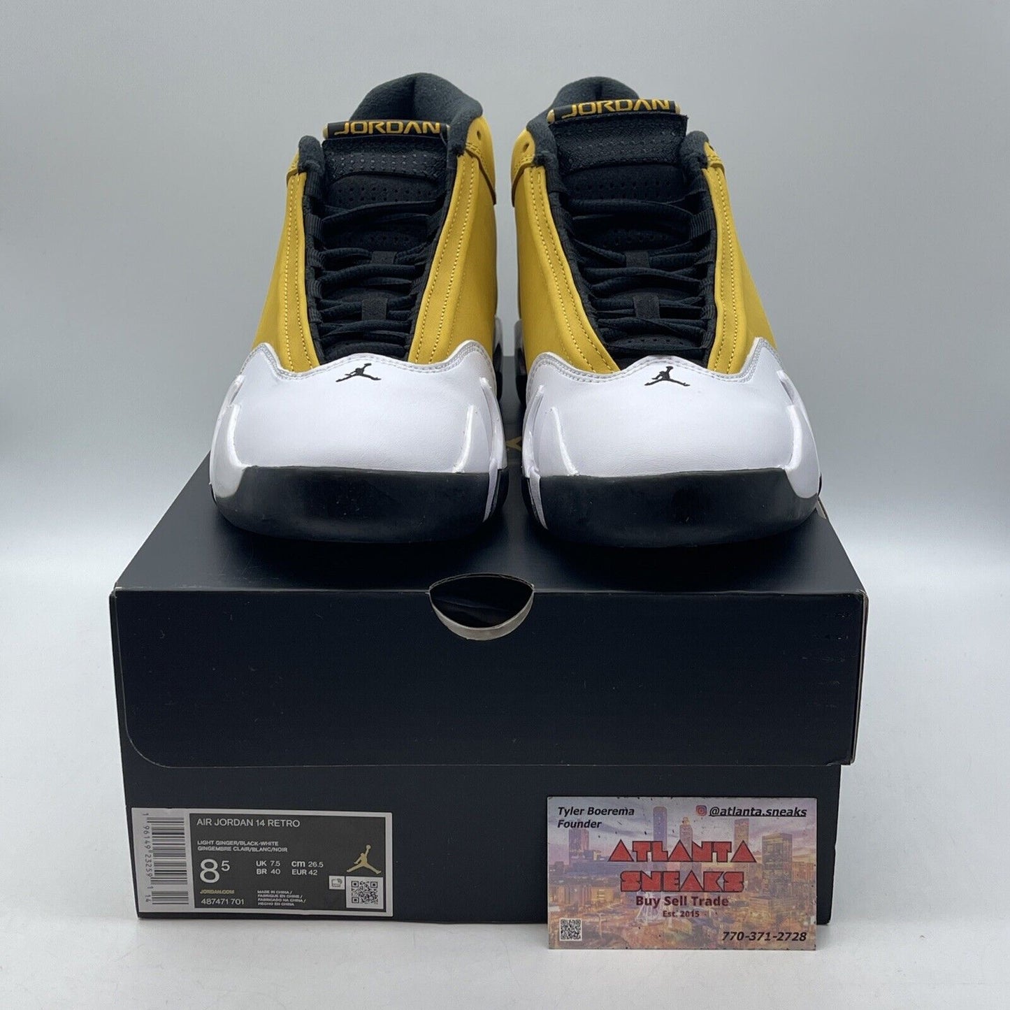 Size 8.5 - Jordan 14 Retro Light Ginger 2022 Yellow Suede Leather (487471-701)