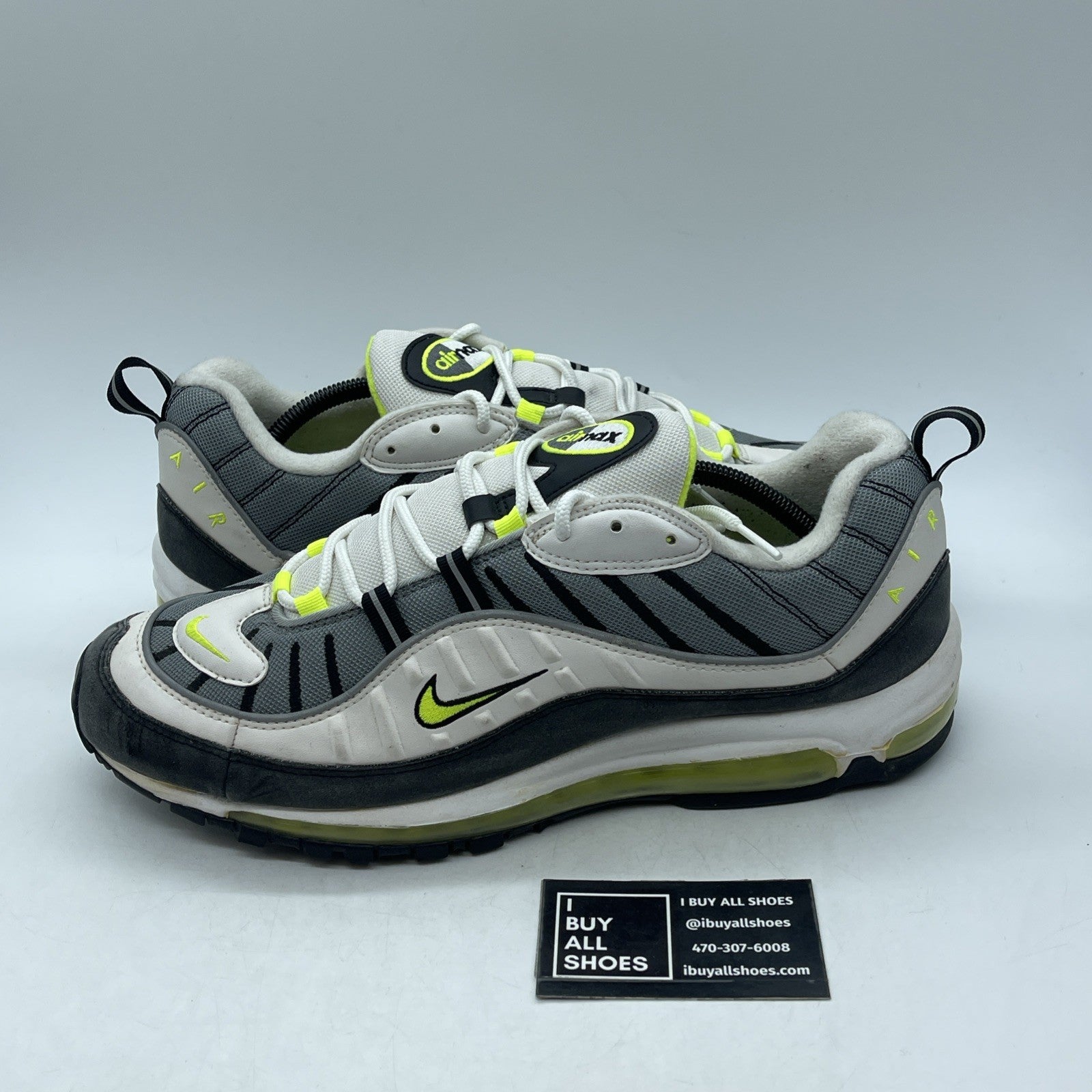 Size 13 - Nike Air Max 98 Cool Grey Volt (640744-002)