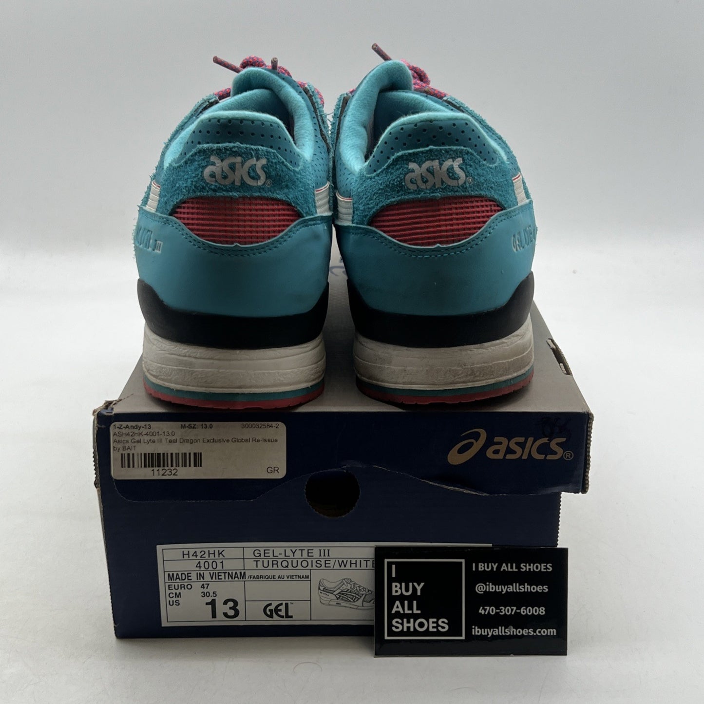Size 13 - Asics Bait x Gel Lyte 3 Teal Dragon (H42HK4001)