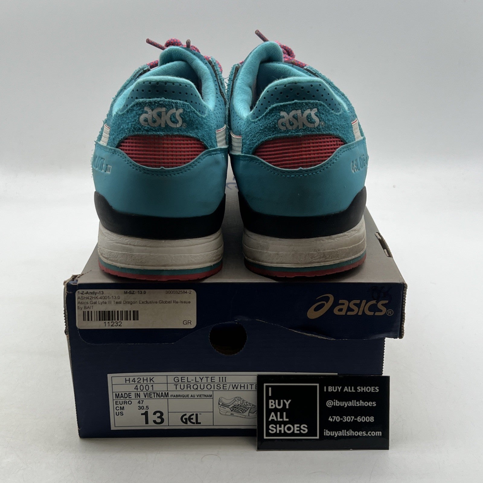 Size 13 - Asics Bait x Gel Lyte 3 Teal Dragon (H42HK4001)