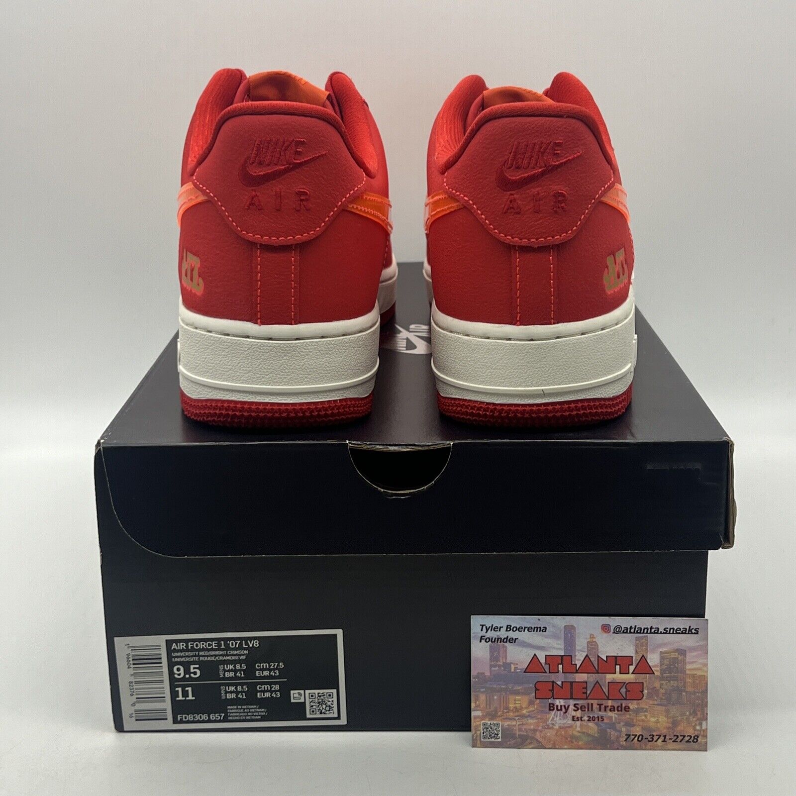 Size 9.5 - Nike Air Force 1 '07 ATL Suede Leather Orange (FD8306-657)