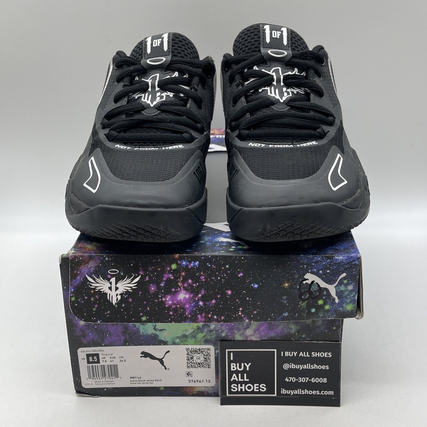 Size 8.5 - PUMA MB.01 Lo Team Colors Black Grey Suede Leather (376941-12)