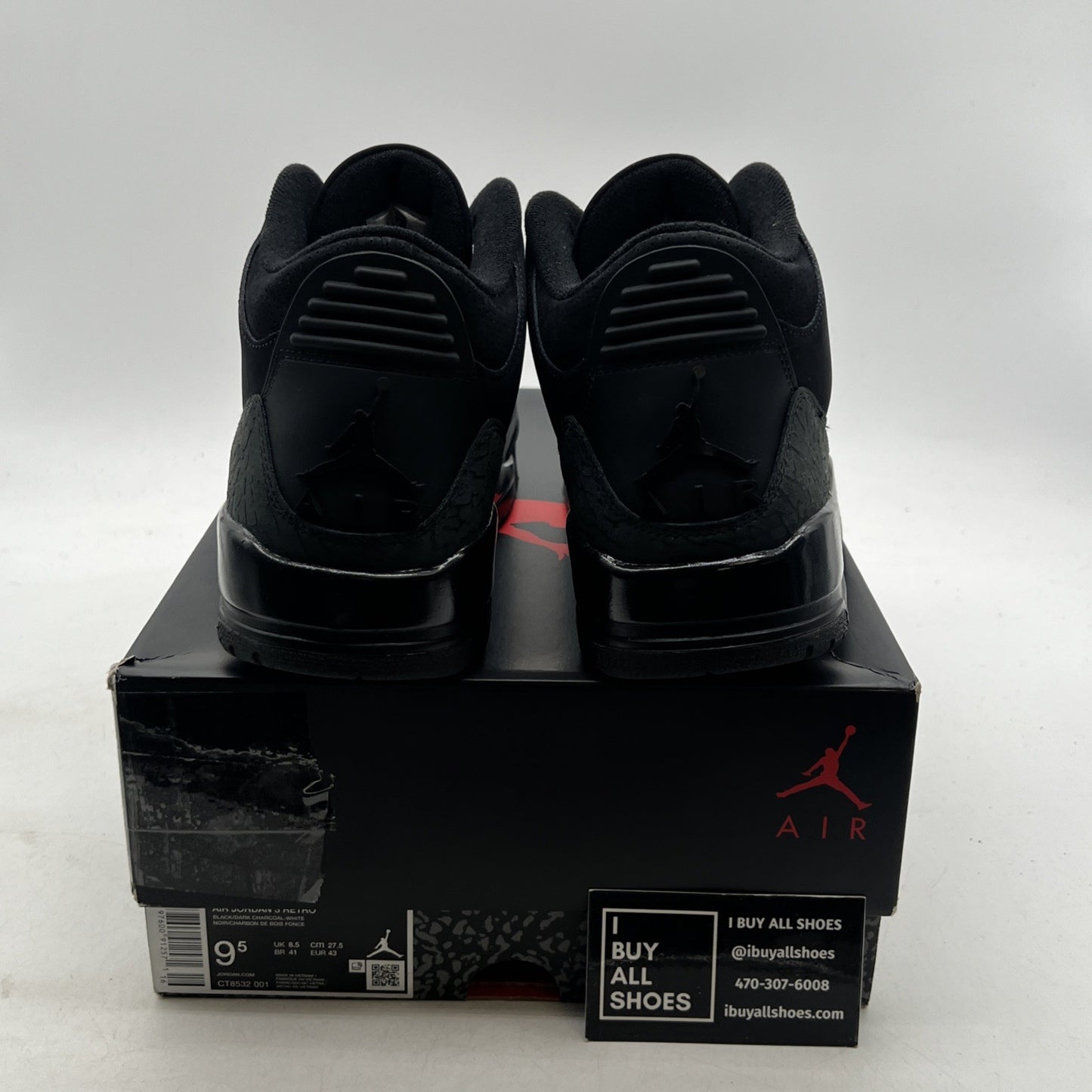 Size 9.5 - Air Jordan 3 Retro 2025 Black Cat (CT8532-001)