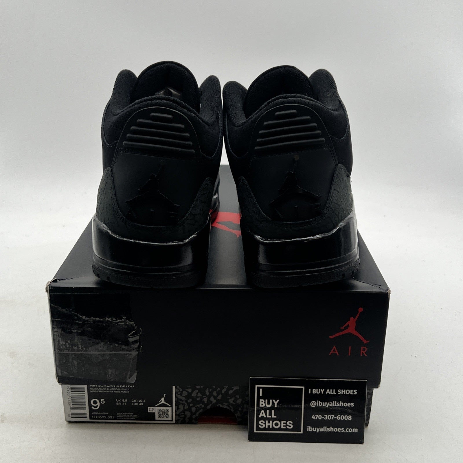 Size 9.5 - Air Jordan 3 Retro 2025 Black Cat (CT8532-001)