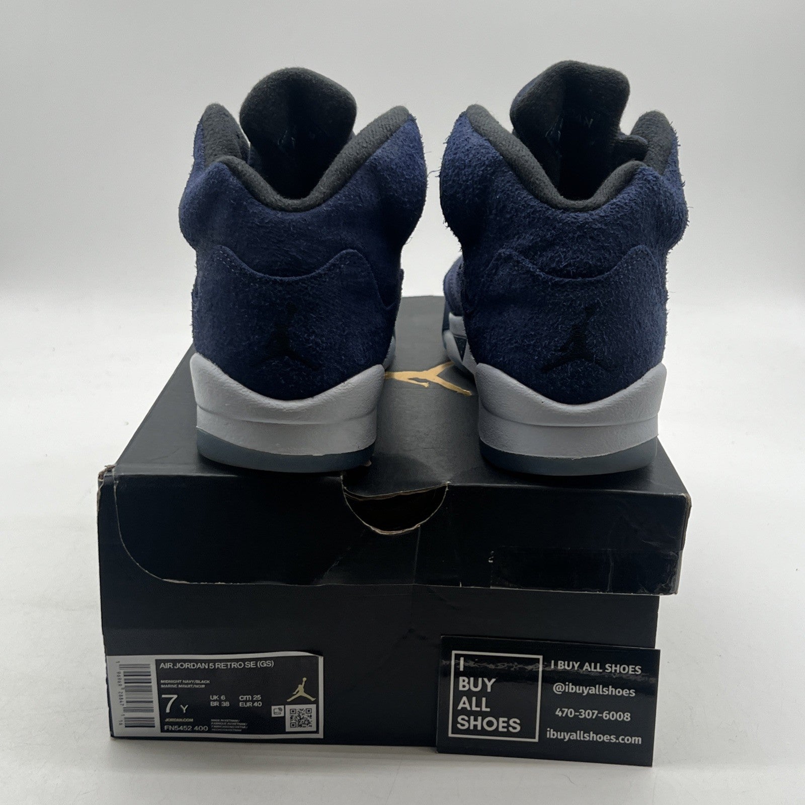 Size 7Y - Air Jordan 5 Retro SE GS Midnight Navy Georgetown Blue (FN5452-400)