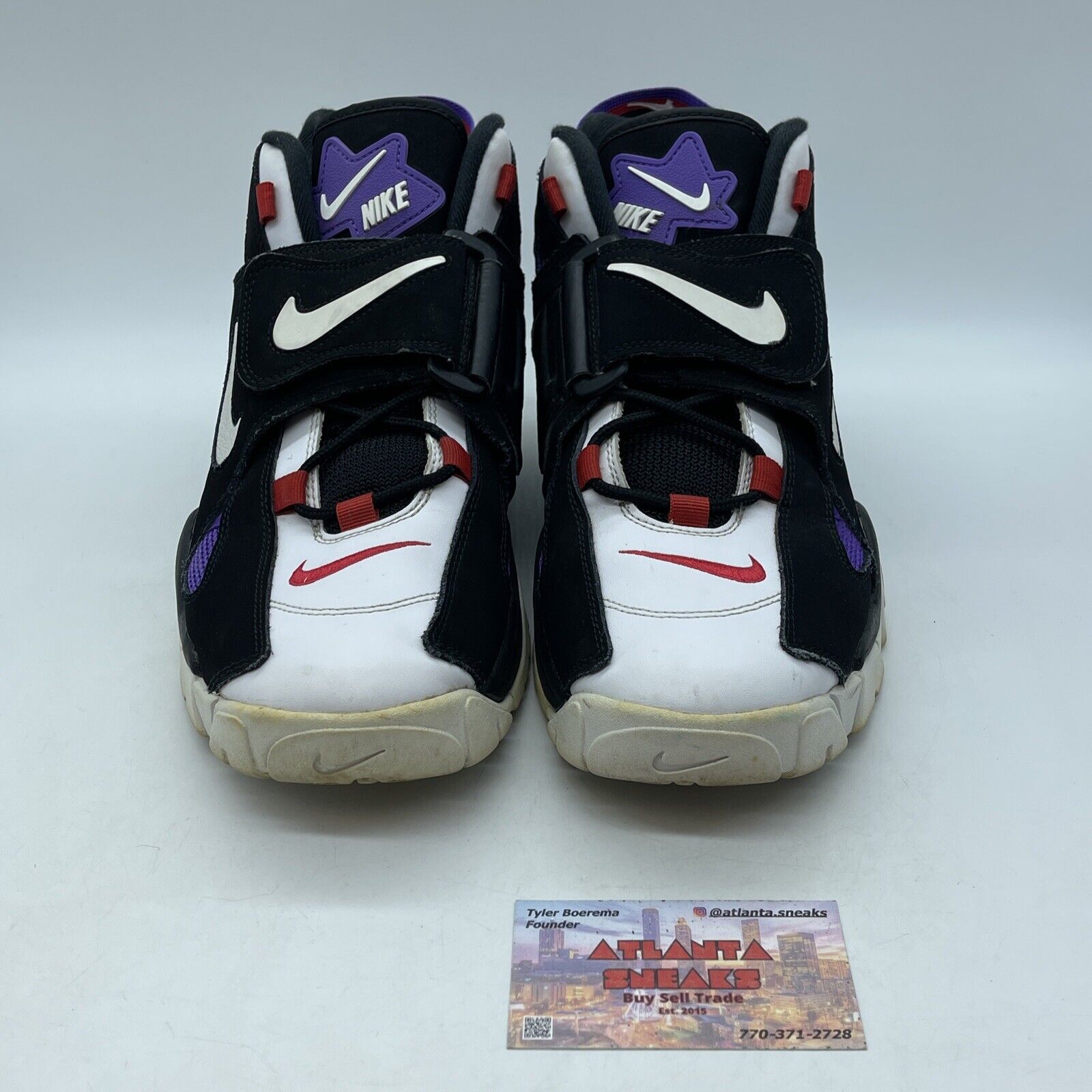 Size 10 - Nike Air Barrage Mid Raptors Purple Black Suede Leather (CD9329-001)