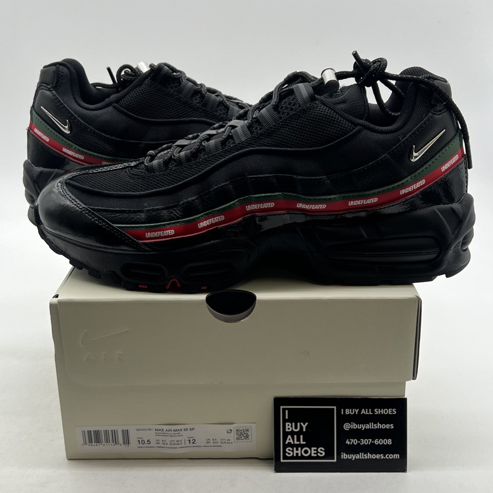 Size 10.5 - Nike Undefeated x Air Max 95 Black (IB4453-001).