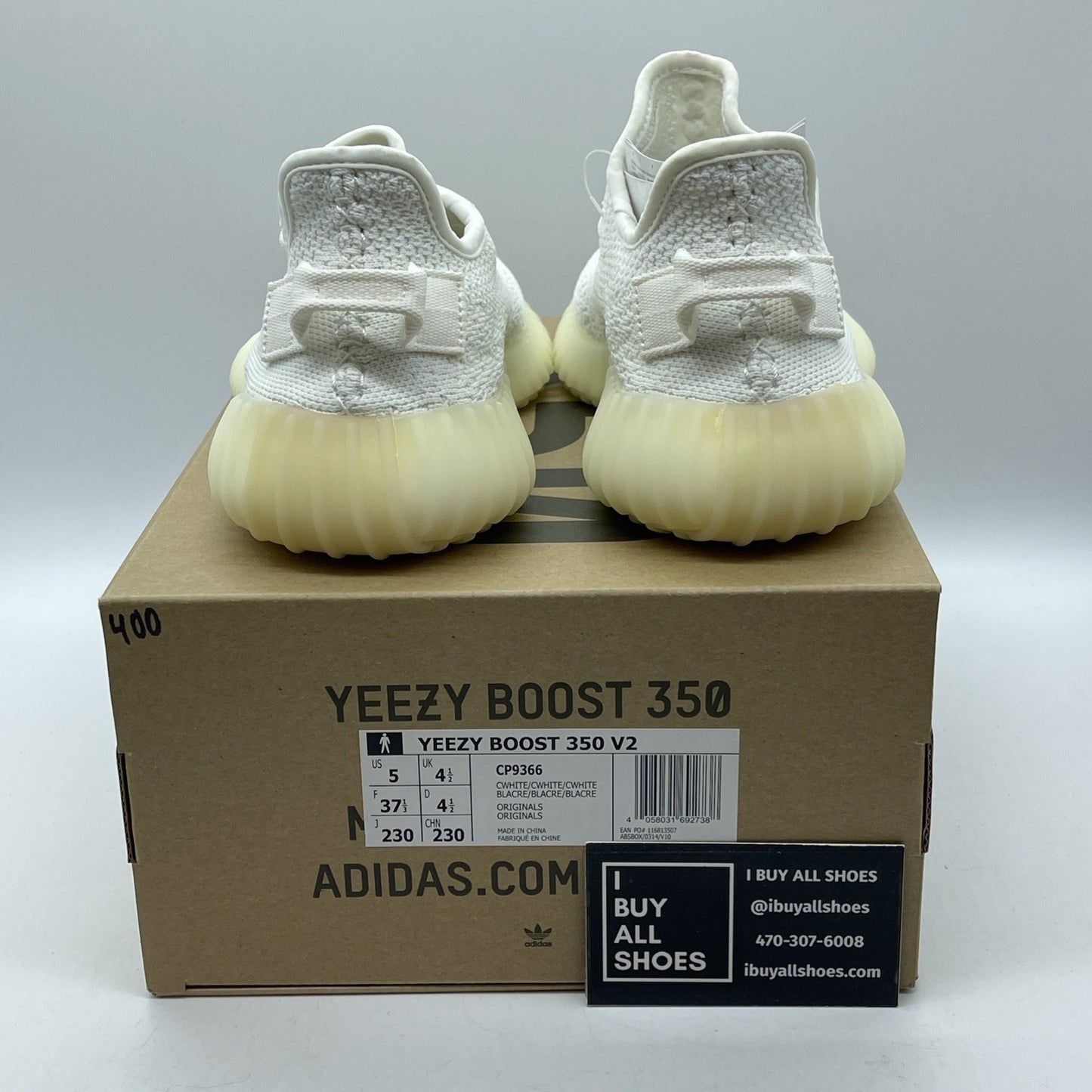 Size 5 - adidas Yeezy Boost 350 V2 Low Cream White / Triple White (CP9366)