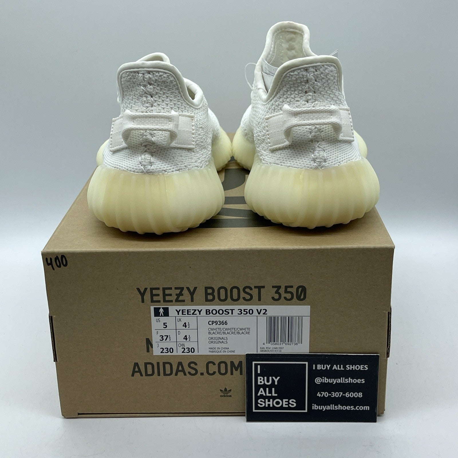 Size 5 - adidas Yeezy Boost 350 V2 Low Cream White / Triple White (CP9366)