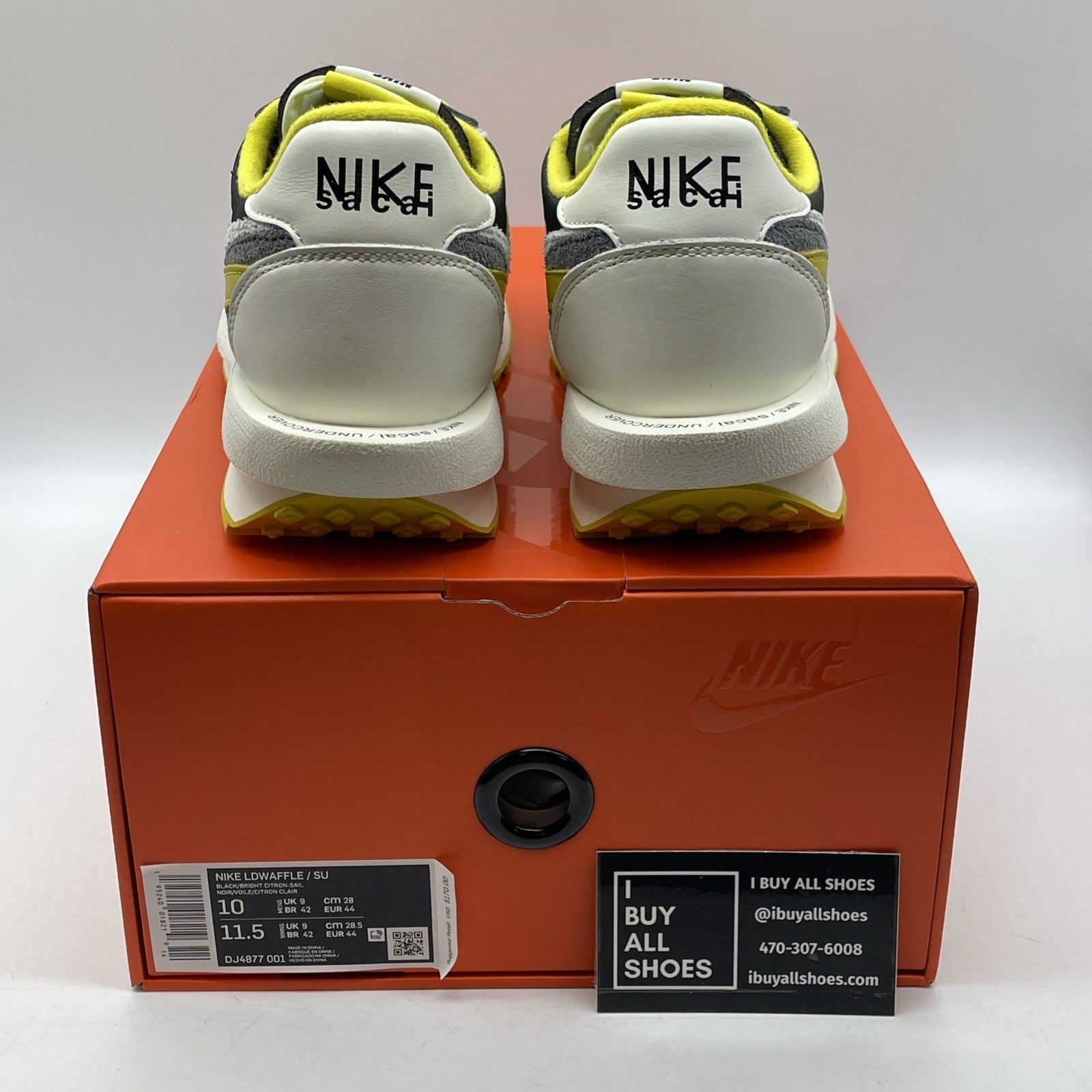 Size 10 - Nike sacai x Undercover x LDWaffle Bright Citron Suede (DJ4877-001)