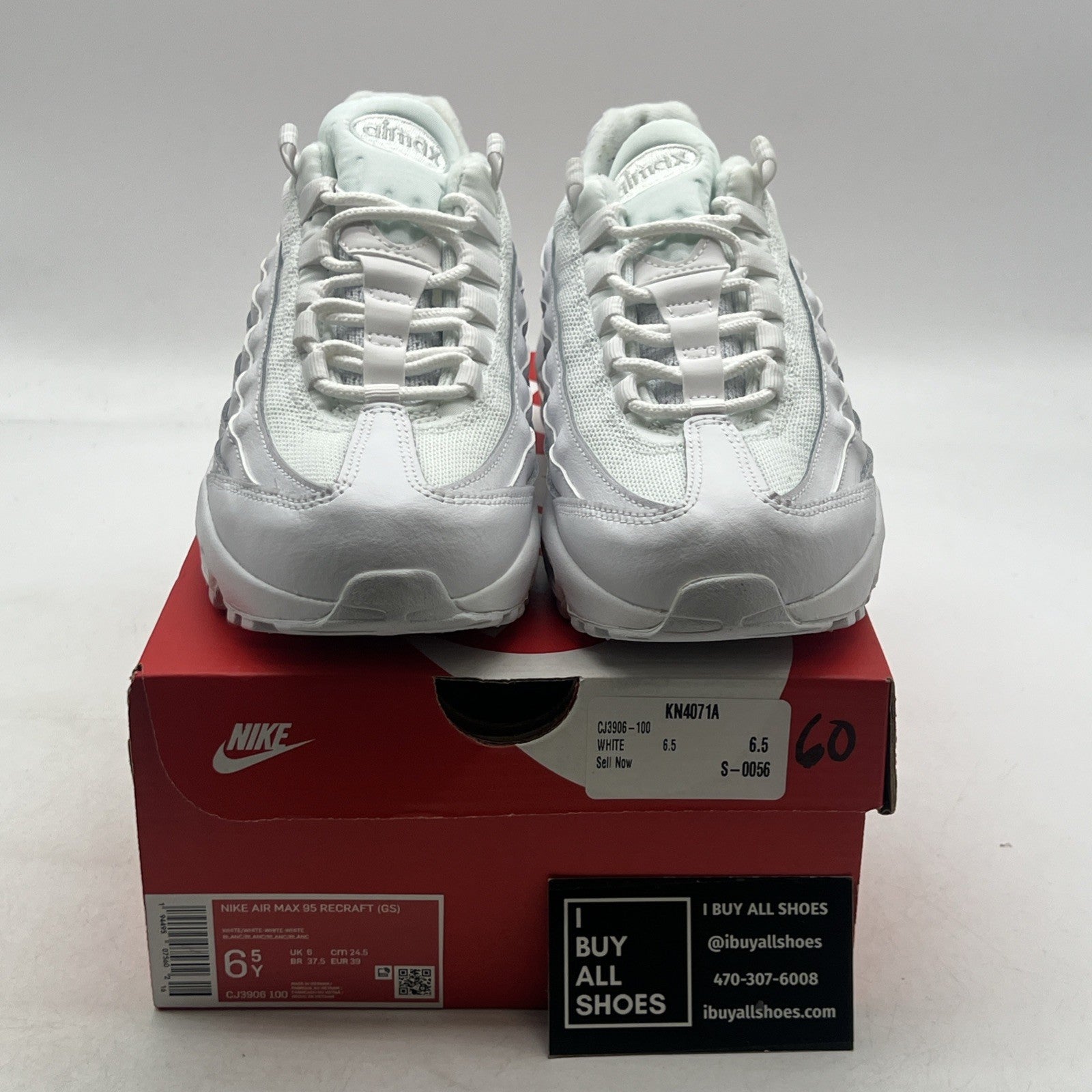 Size 6.5Y - Nike Air Max 95 Essential White Silver (CJ3906-100)