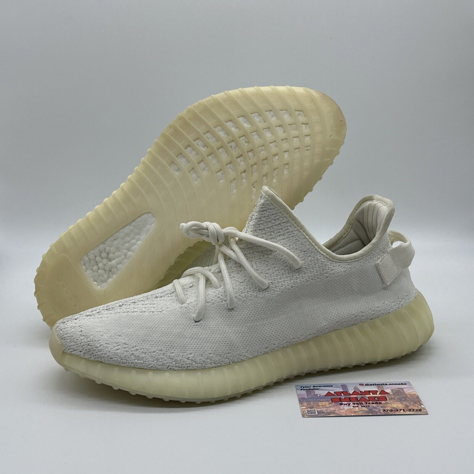 Size 12 - adidas Yeezy Boost 350 V2 Low Cream White / Triple White OG 2017 PAIR