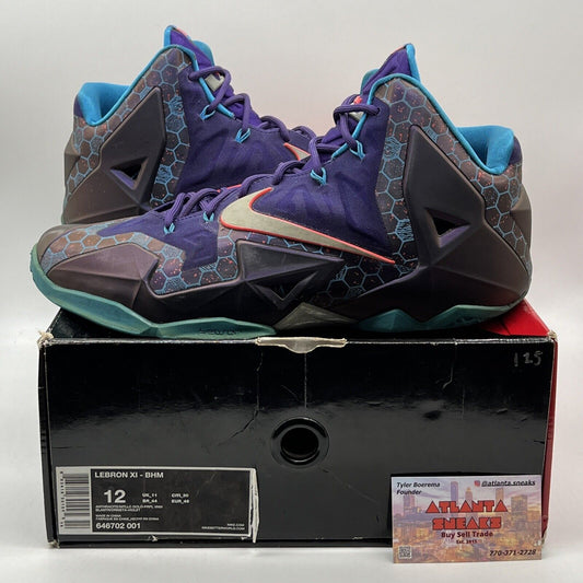 Size 12 - Nike LeBron 11 Hornets Purple Blue (616175-500)