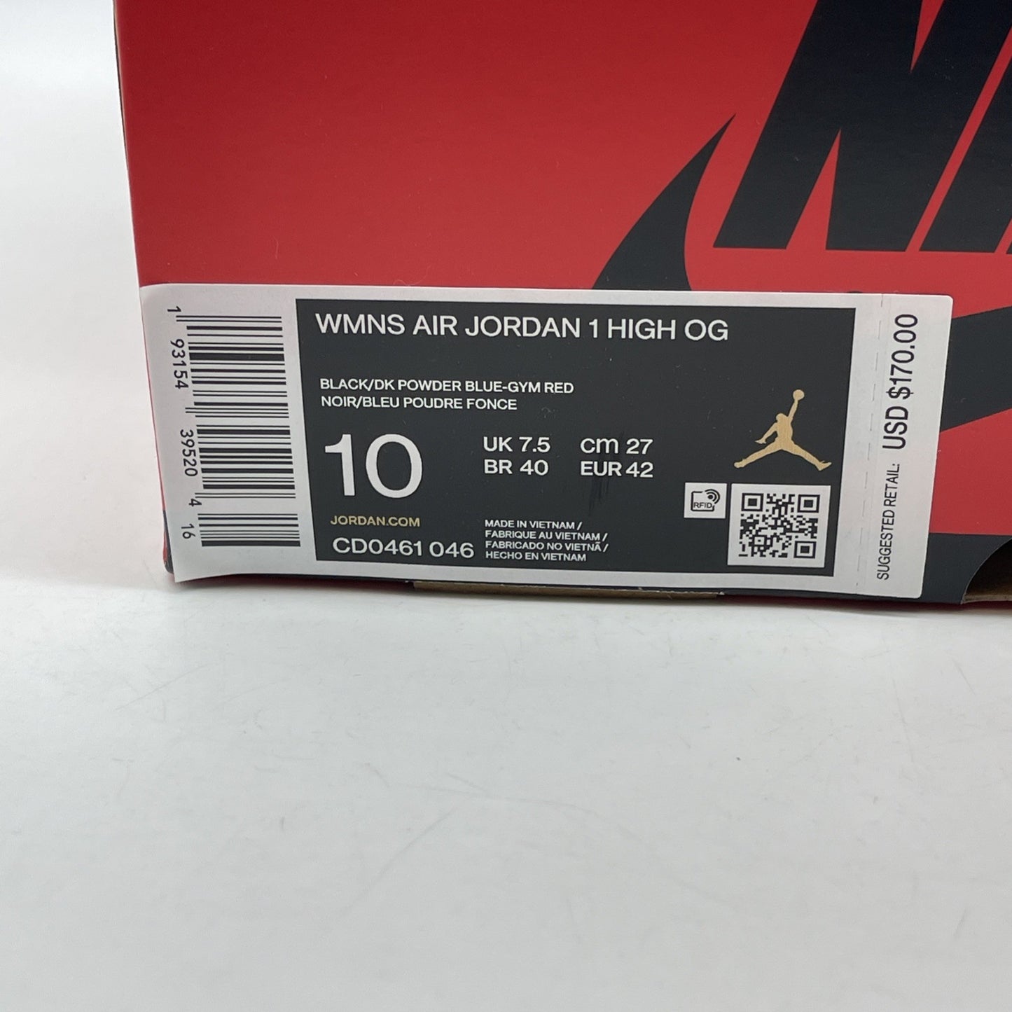 Size 10 - Jordan 1 High OG UNC To Chicago Black Red Blue Leather (CD0461-046)