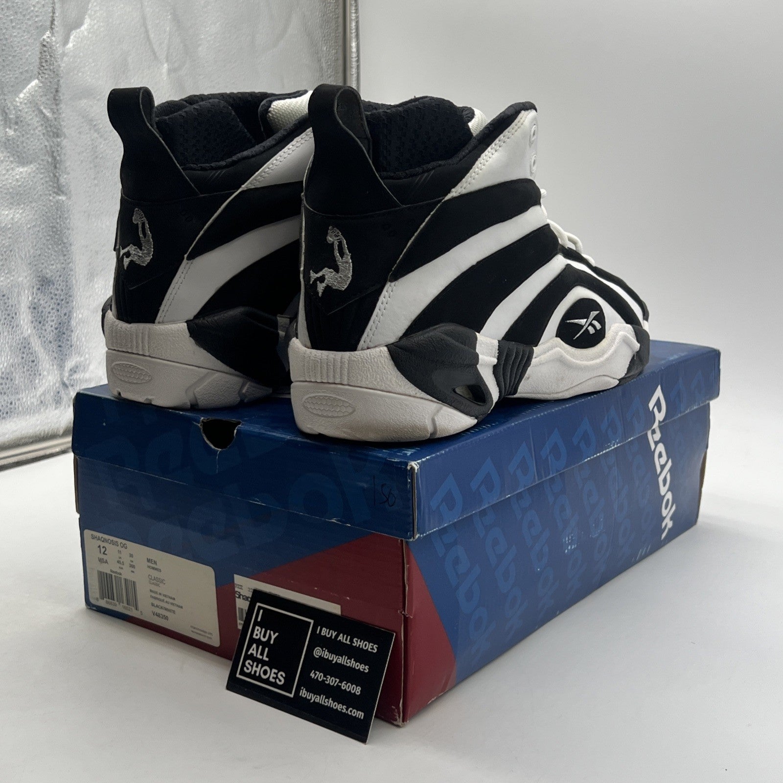 Size 12 - Reebok Shaqnosis OG Black White (V48350)
