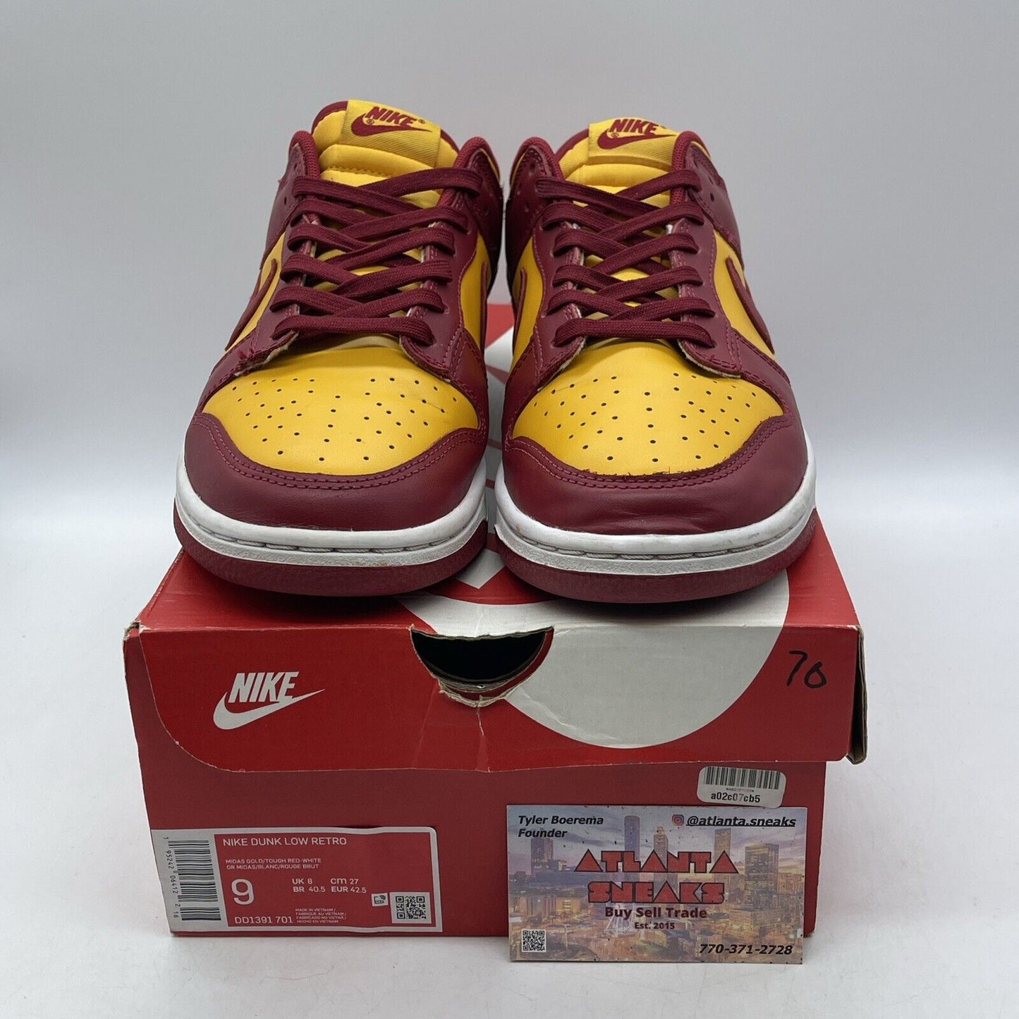 Size 9 - Nike Dunk Low USC - Red Yellow White Leather (DD1391-701)